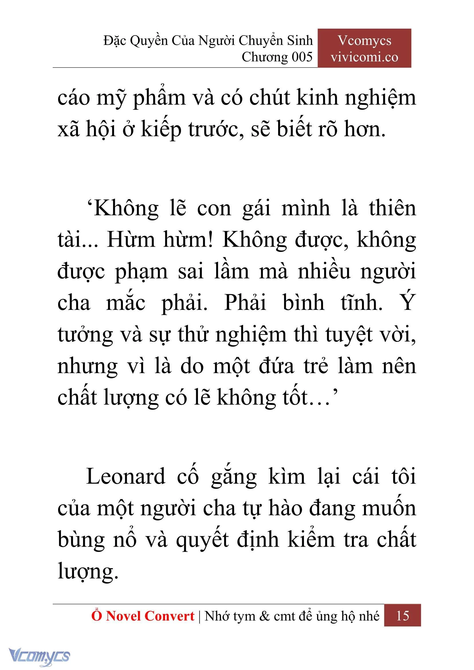 [Novel] Đặc Quyền Của Người Chuyển Sinh Chapter  5 - 17