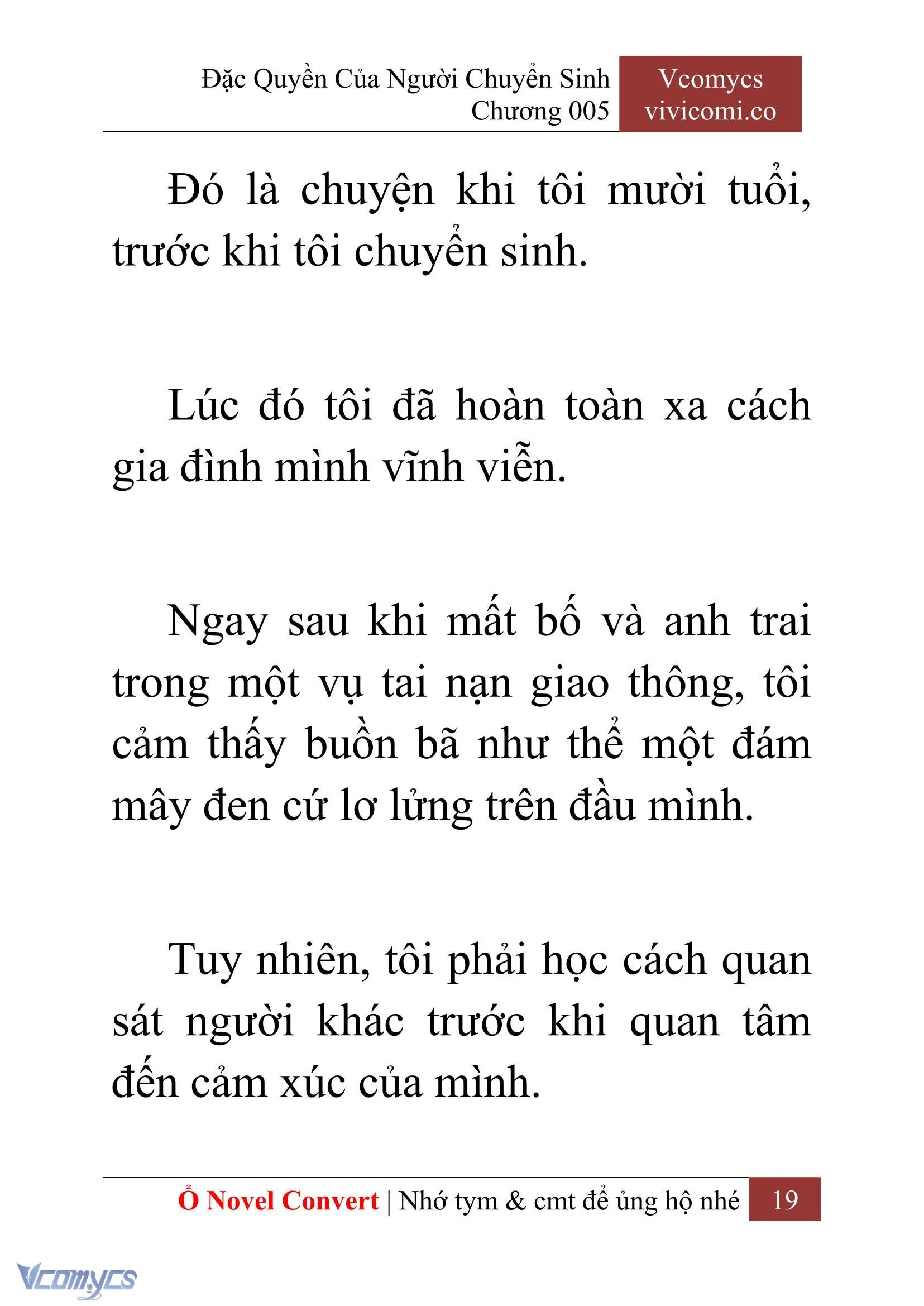 [Novel] Đặc Quyền Của Người Chuyển Sinh Chapter  5 - 21