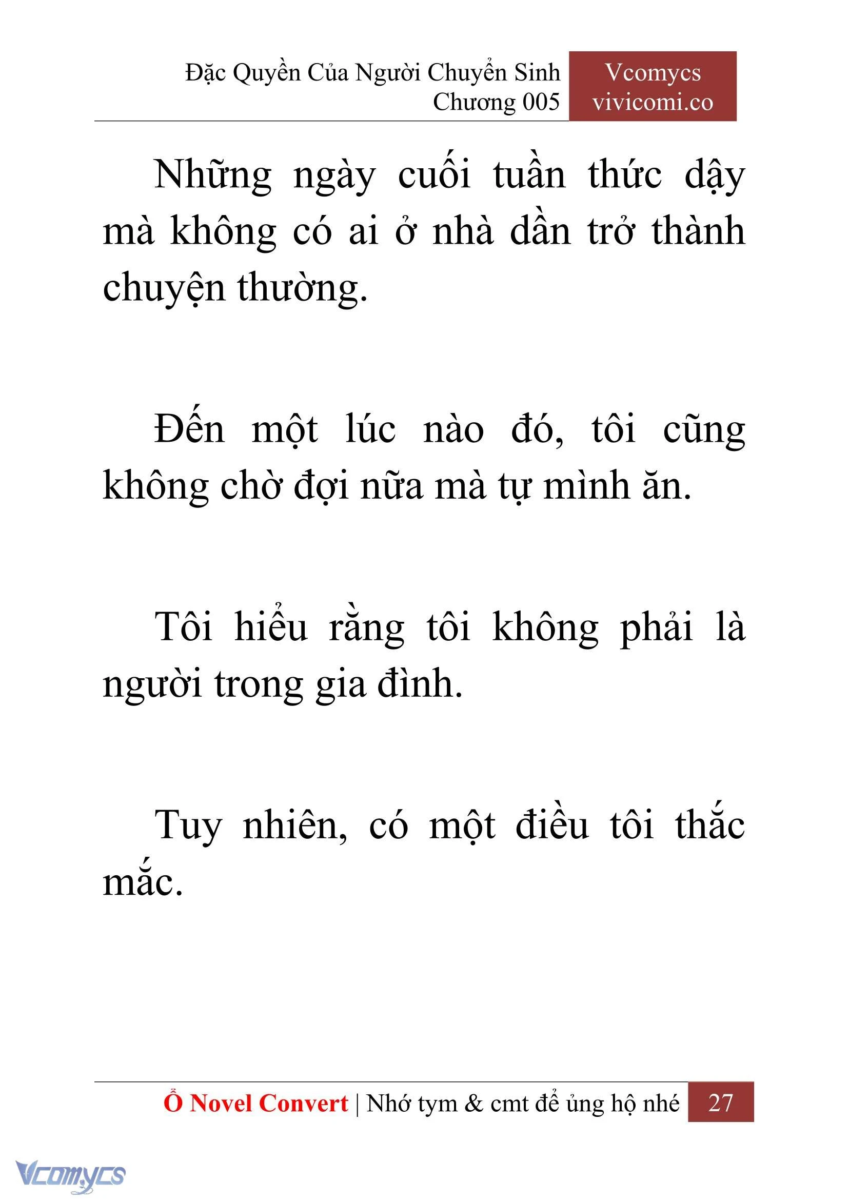 [Novel] Đặc Quyền Của Người Chuyển Sinh Chapter  5 - 29