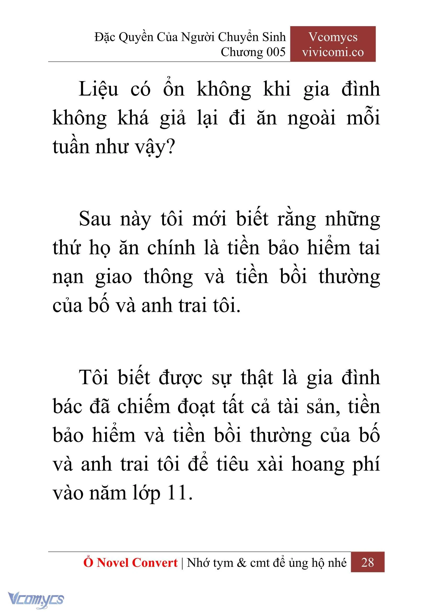 [Novel] Đặc Quyền Của Người Chuyển Sinh Chapter  5 - 30