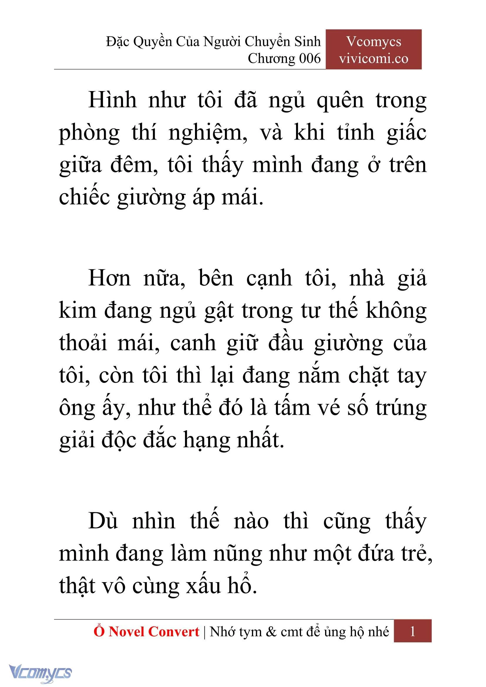 [Novel] Đặc Quyền Của Người Chuyển Sinh Chapter  6 - 3