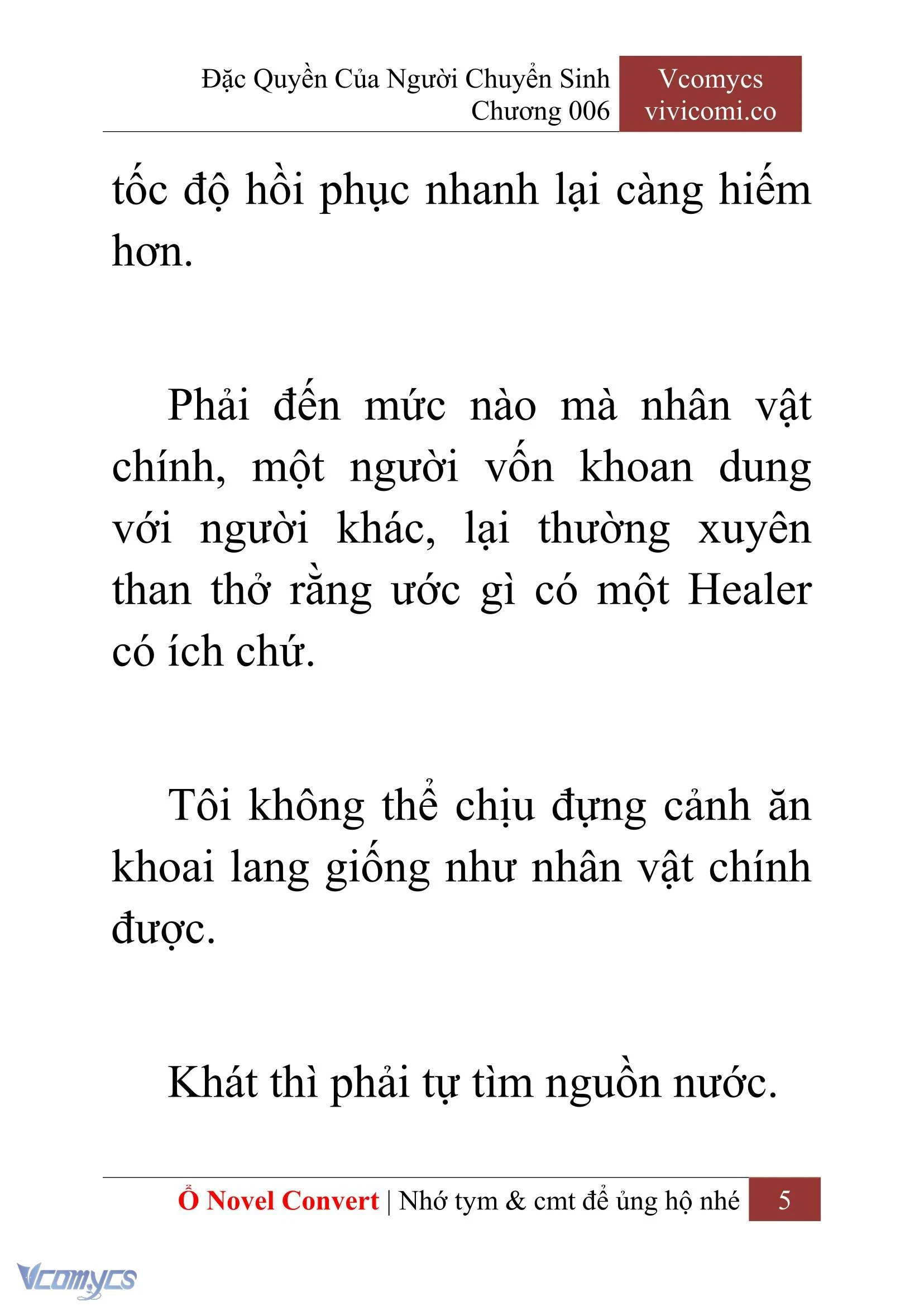 [Novel] Đặc Quyền Của Người Chuyển Sinh Chapter  6 - 7