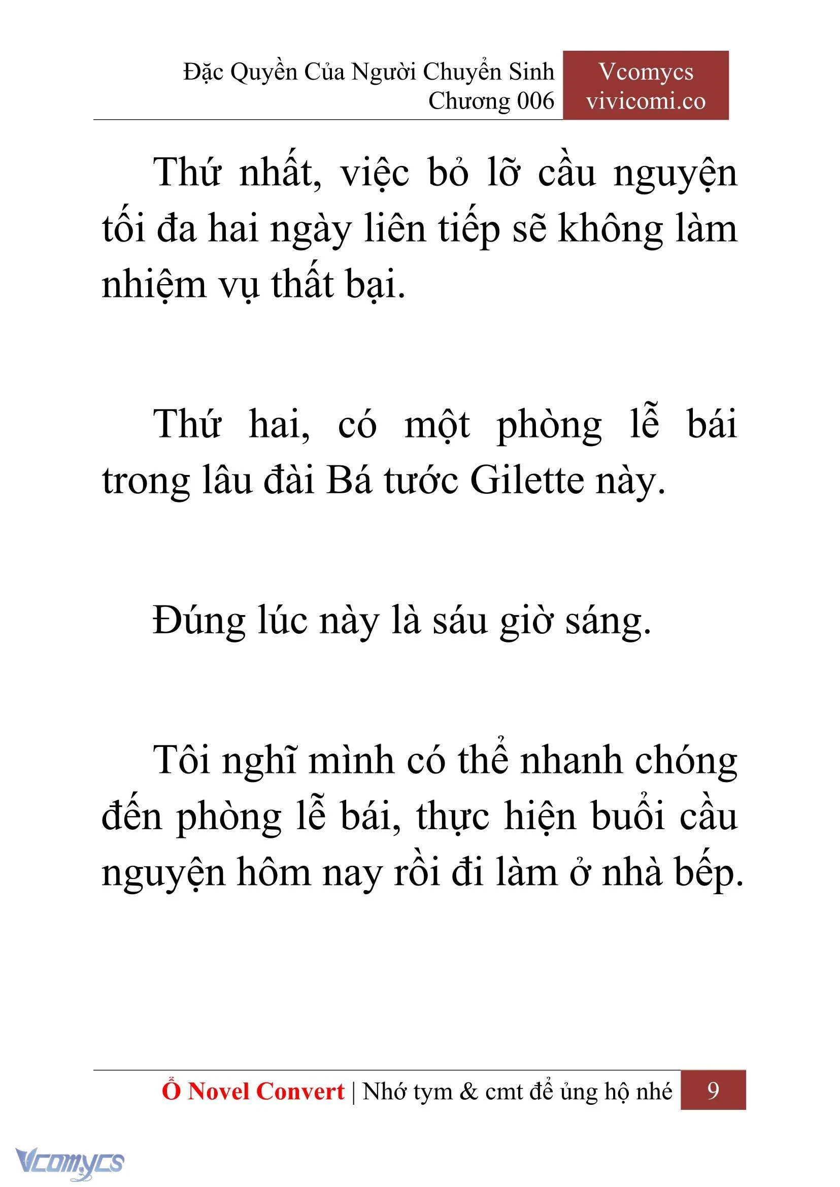 [Novel] Đặc Quyền Của Người Chuyển Sinh Chapter  6 - 11