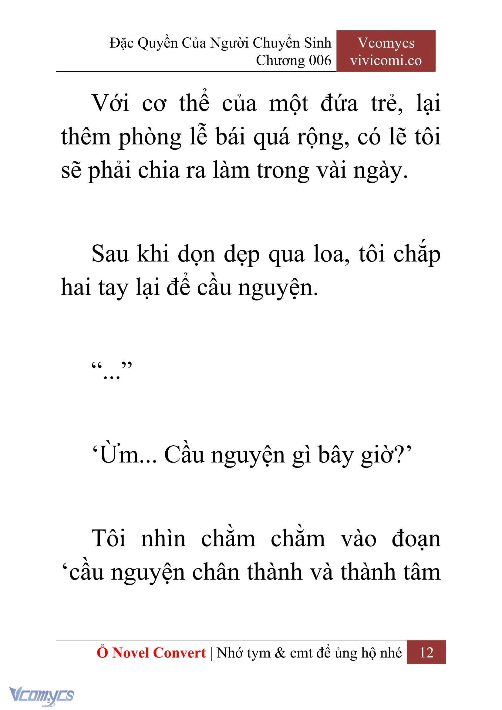 [Novel] Đặc Quyền Của Người Chuyển Sinh Chapter  6 - 14