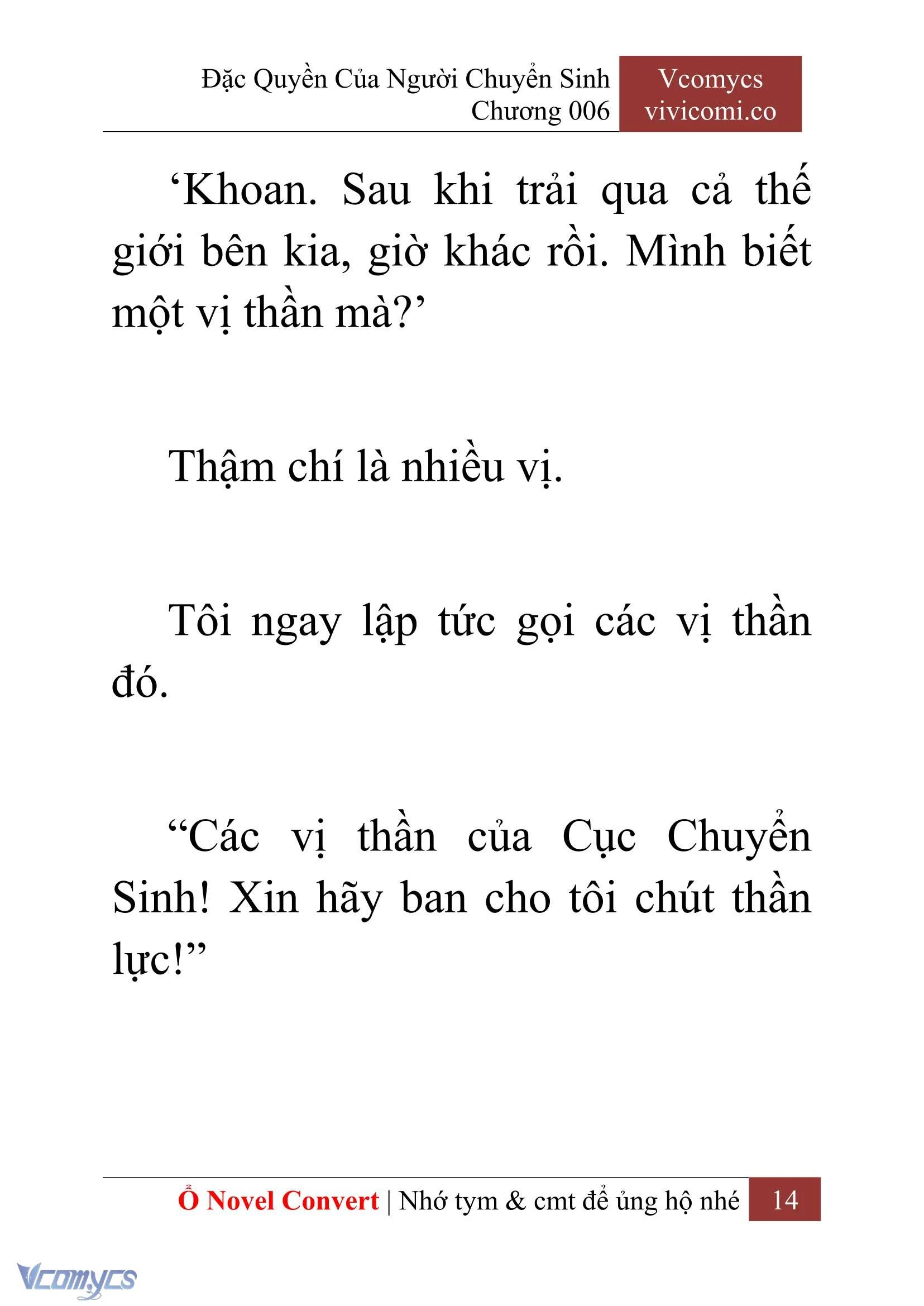 [Novel] Đặc Quyền Của Người Chuyển Sinh Chapter  6 - 16