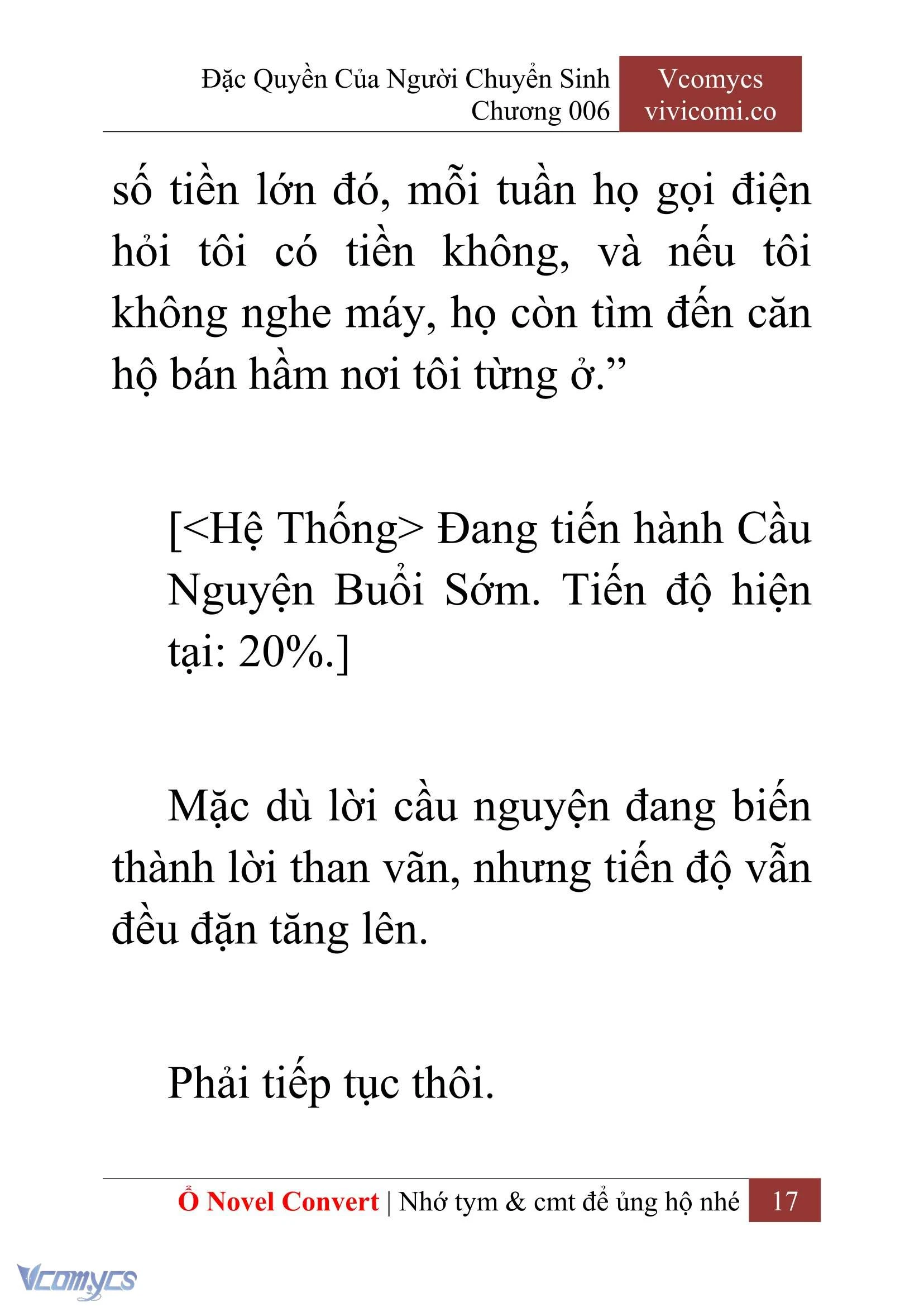 [Novel] Đặc Quyền Của Người Chuyển Sinh Chapter  6 - 19