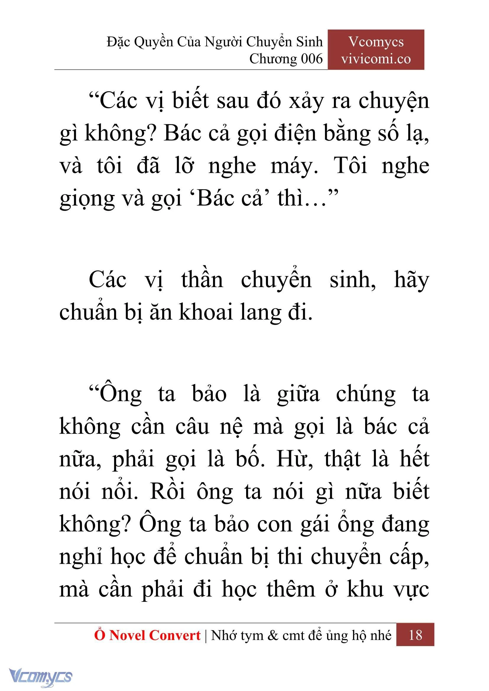 [Novel] Đặc Quyền Của Người Chuyển Sinh Chapter  6 - 20