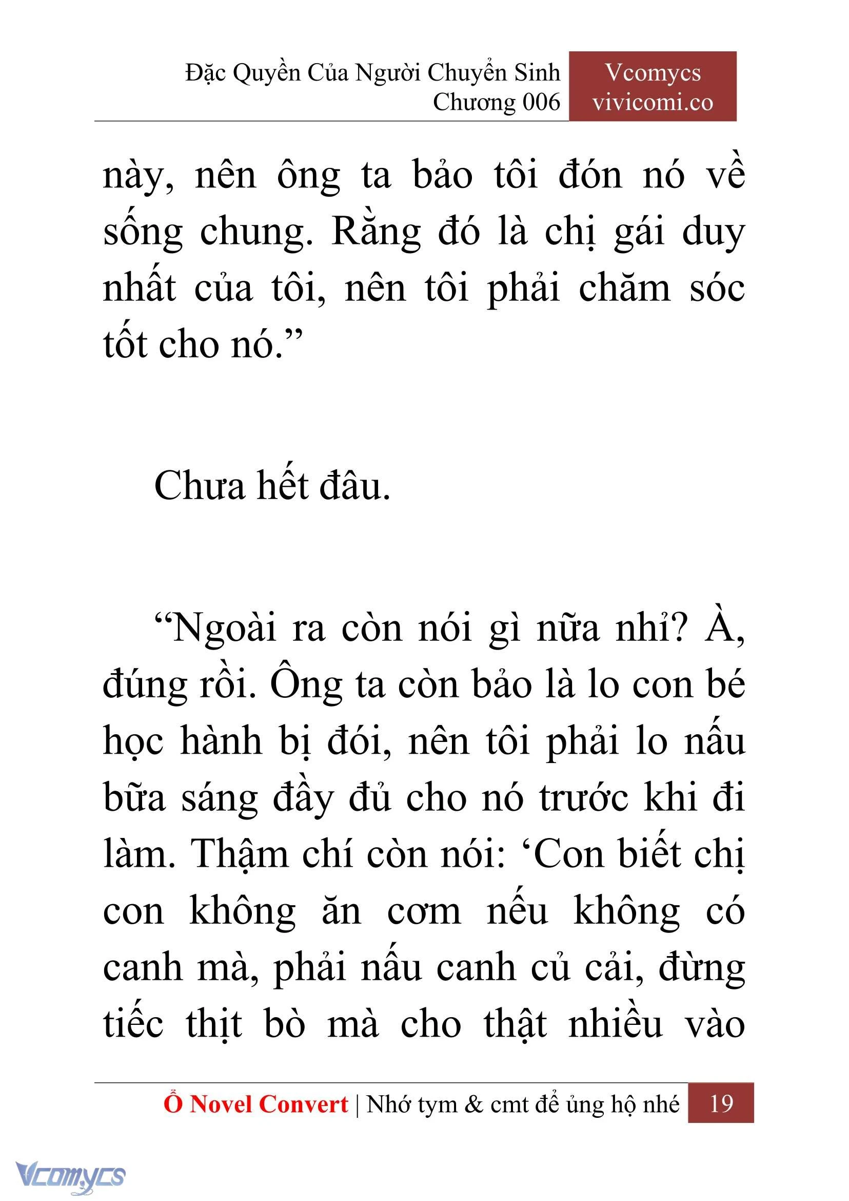 [Novel] Đặc Quyền Của Người Chuyển Sinh Chapter  6 - 21