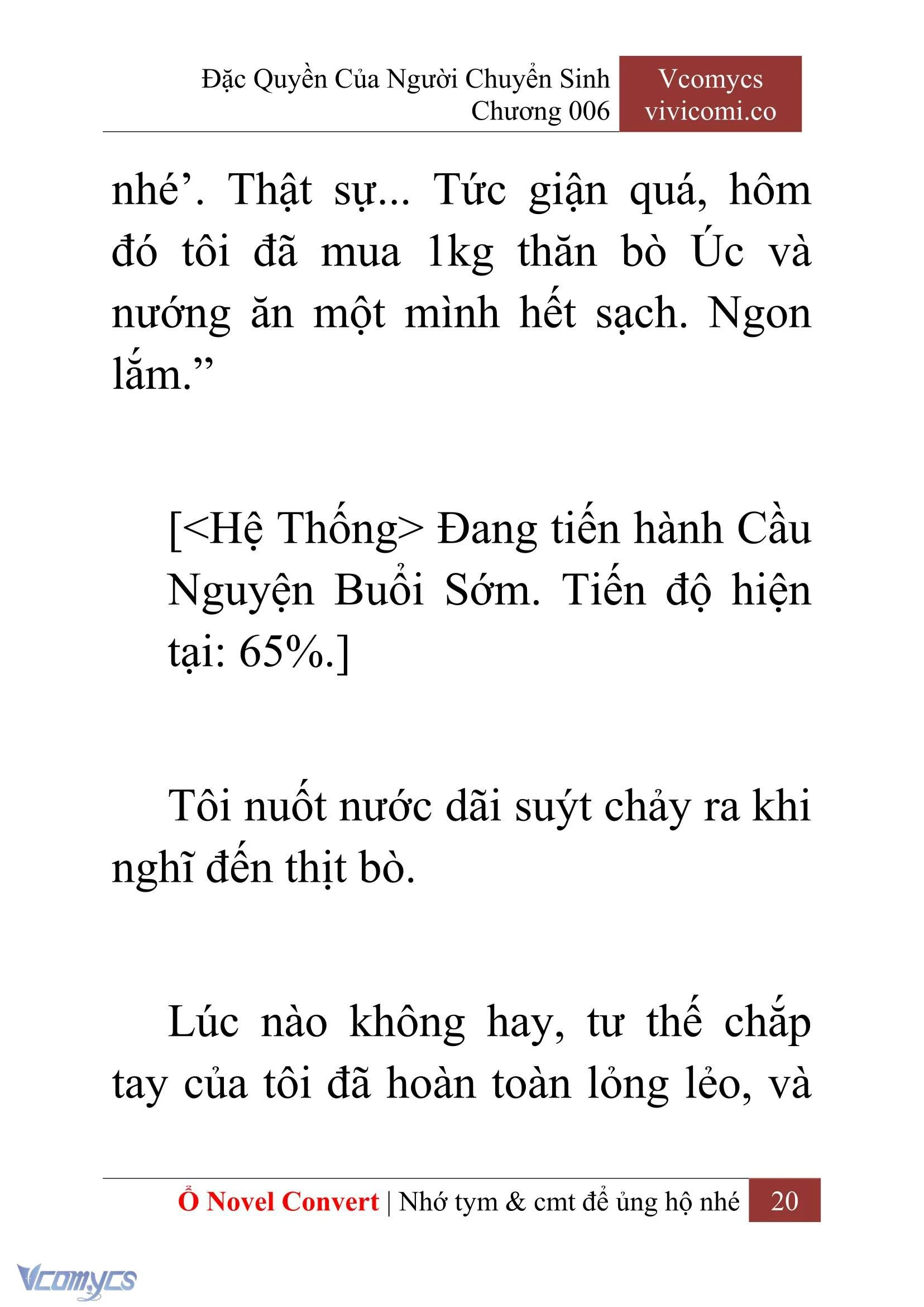 [Novel] Đặc Quyền Của Người Chuyển Sinh Chapter  6 - 22