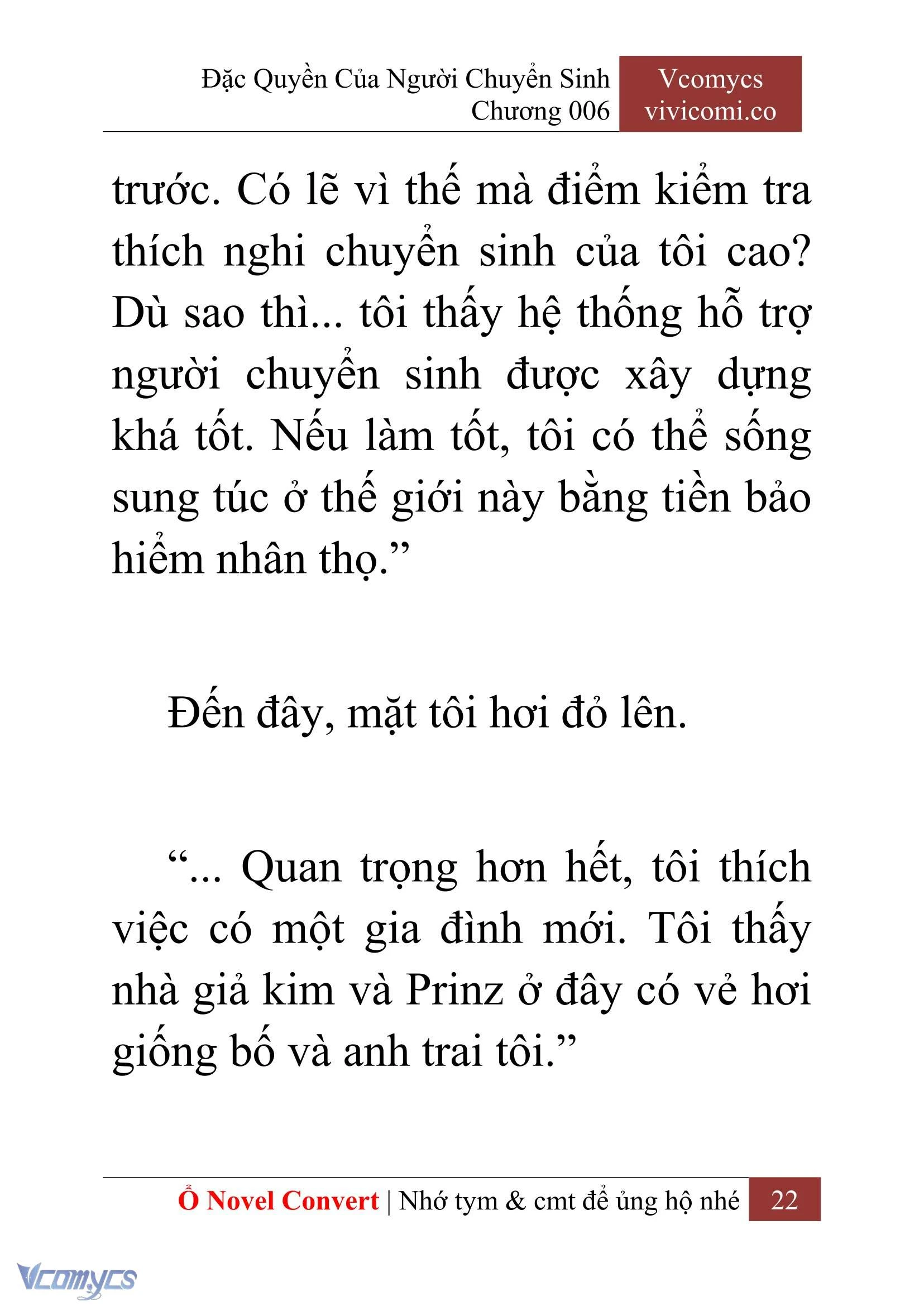 [Novel] Đặc Quyền Của Người Chuyển Sinh Chapter  6 - 24