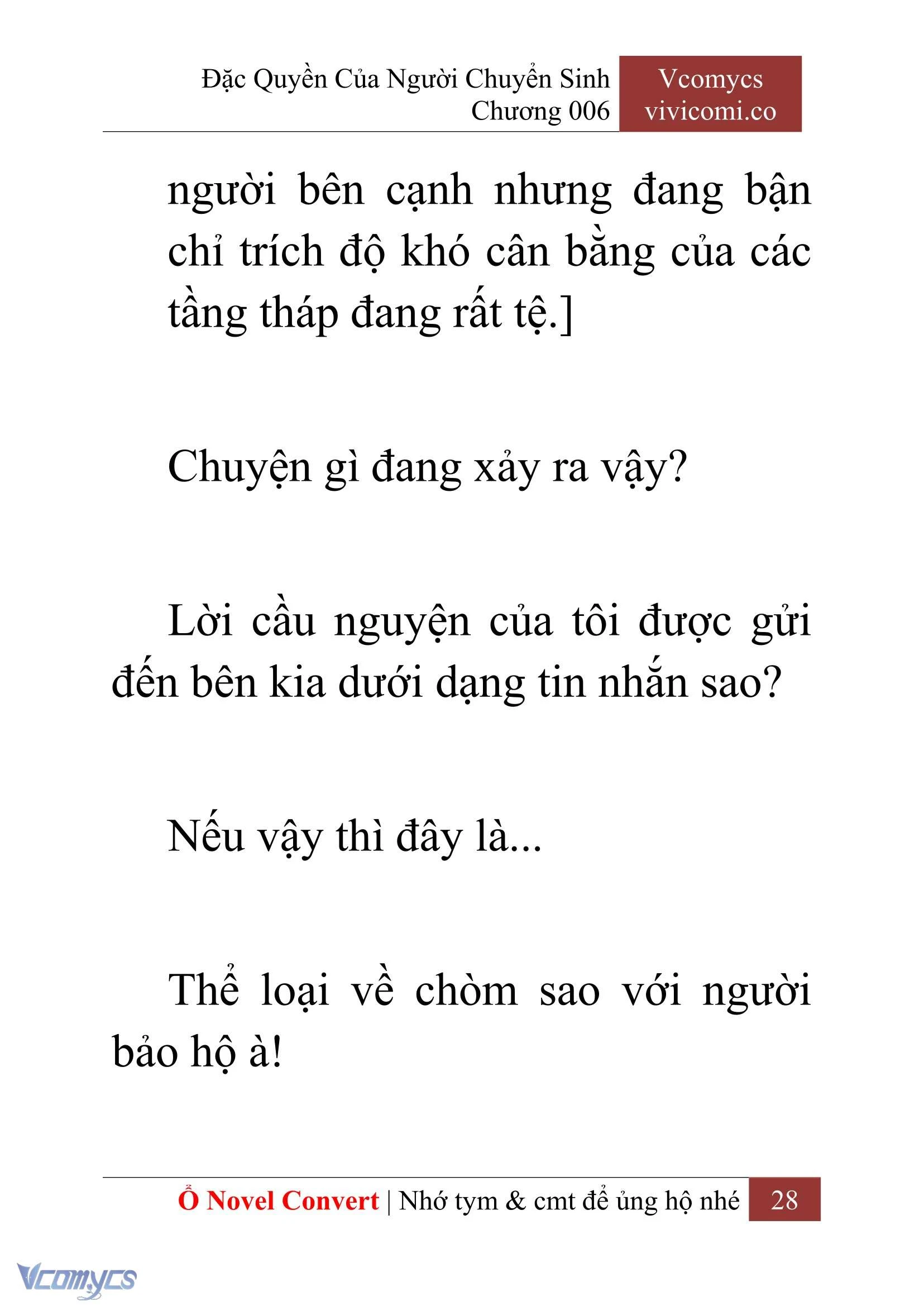 [Novel] Đặc Quyền Của Người Chuyển Sinh Chapter  6 - 30