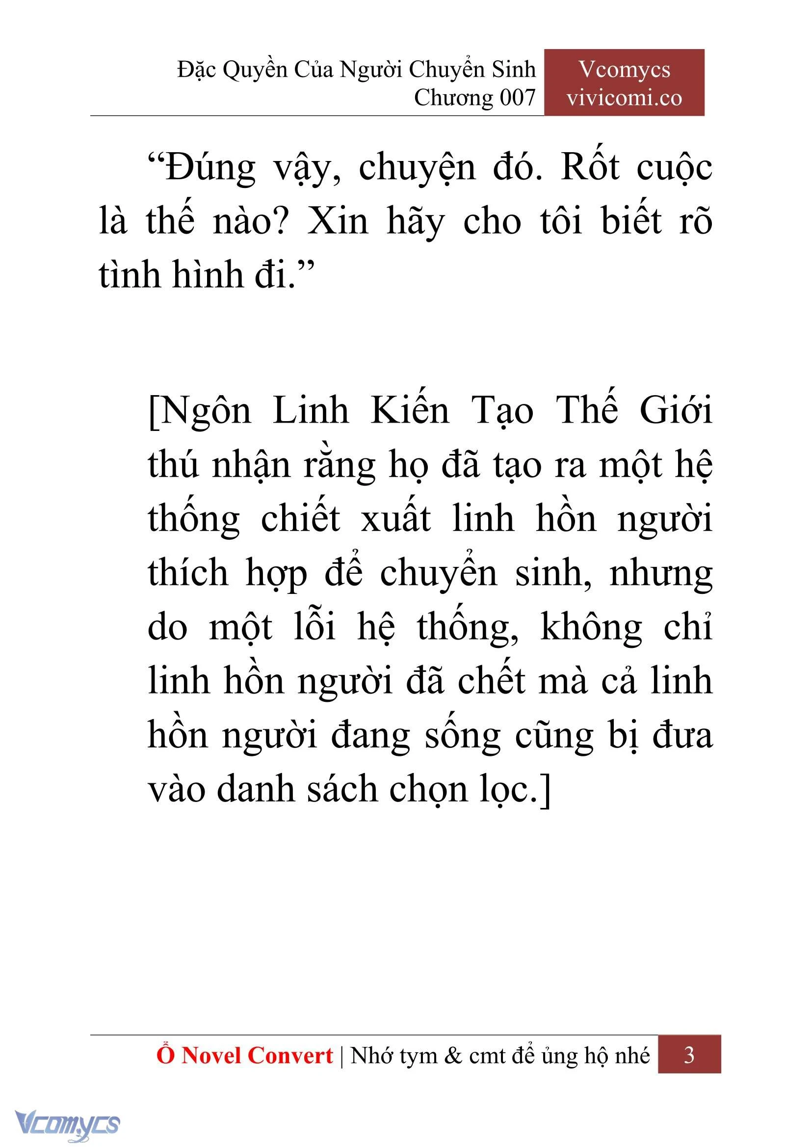 [Novel] Đặc Quyền Của Người Chuyển Sinh Chapter  7 - 5