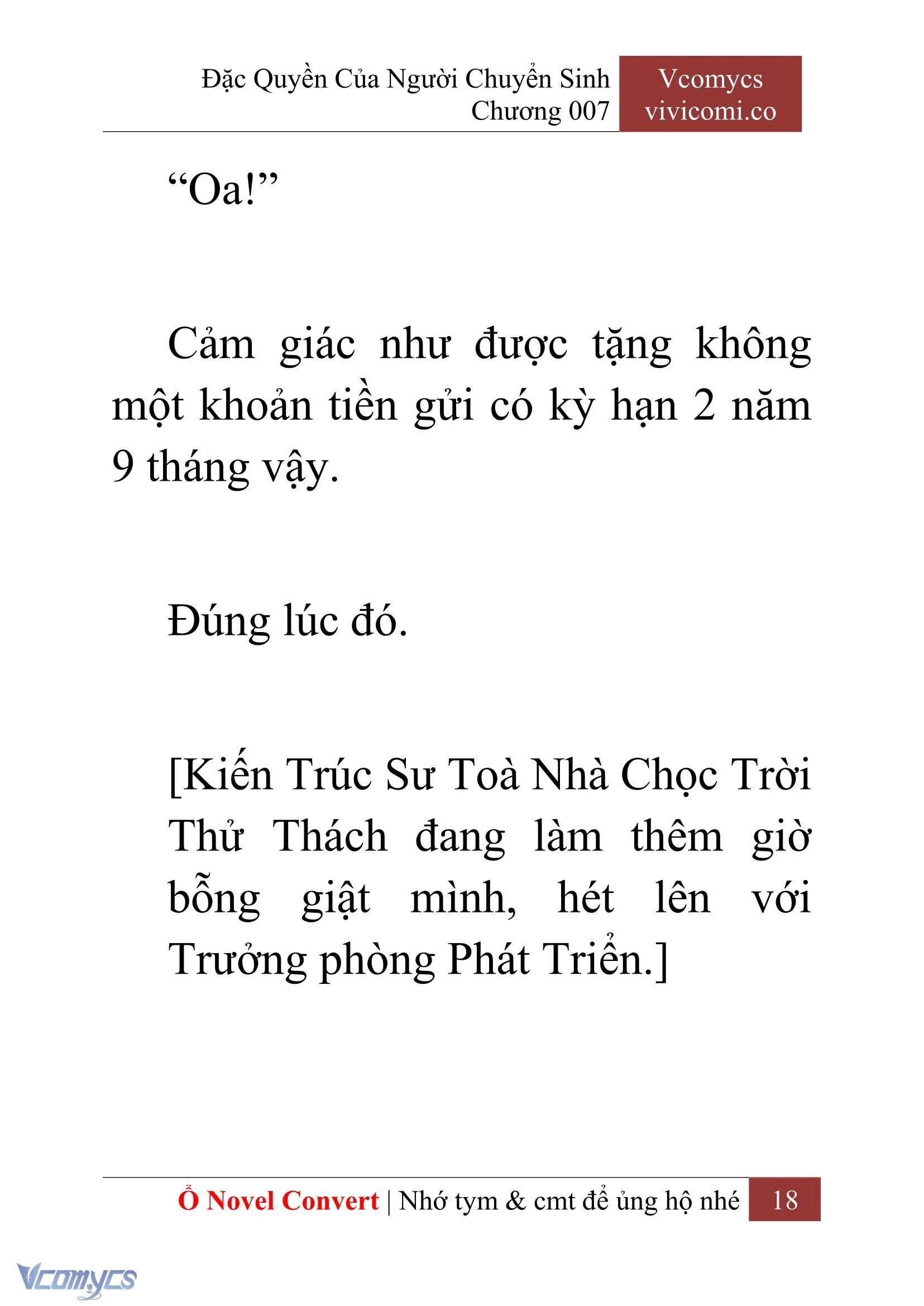 [Novel] Đặc Quyền Của Người Chuyển Sinh Chapter  7 - 20