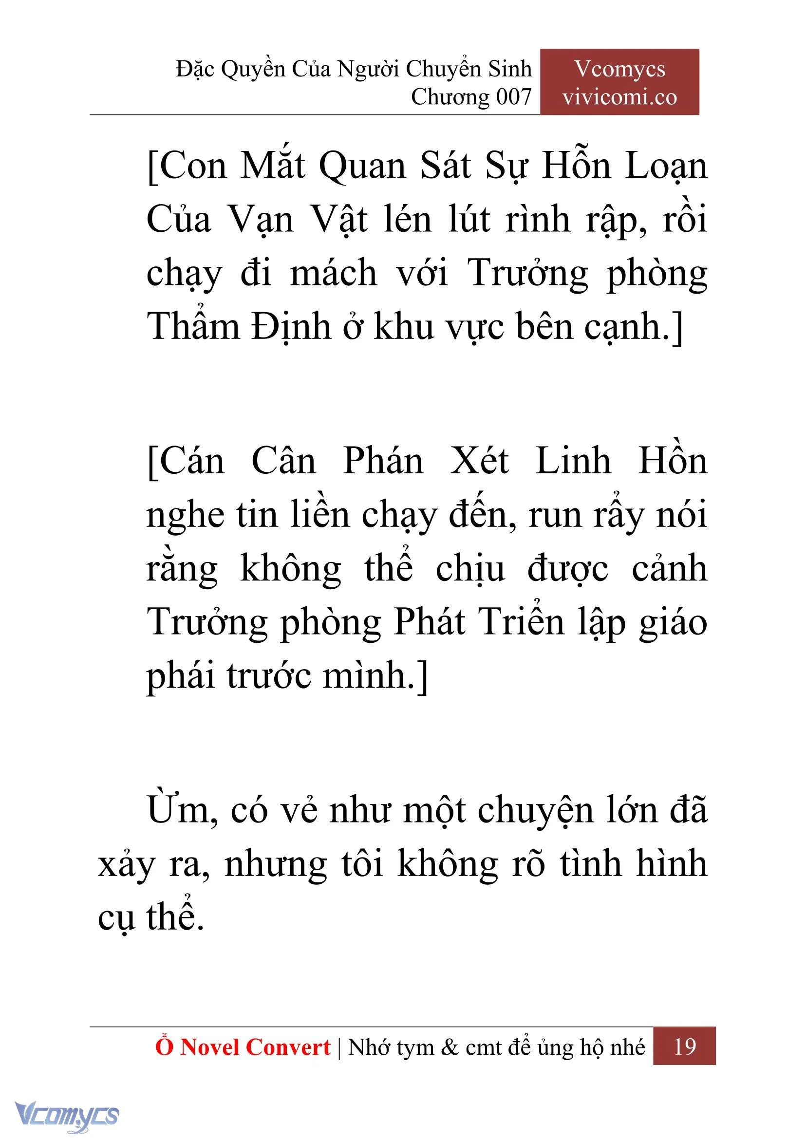 [Novel] Đặc Quyền Của Người Chuyển Sinh Chapter  7 - 21