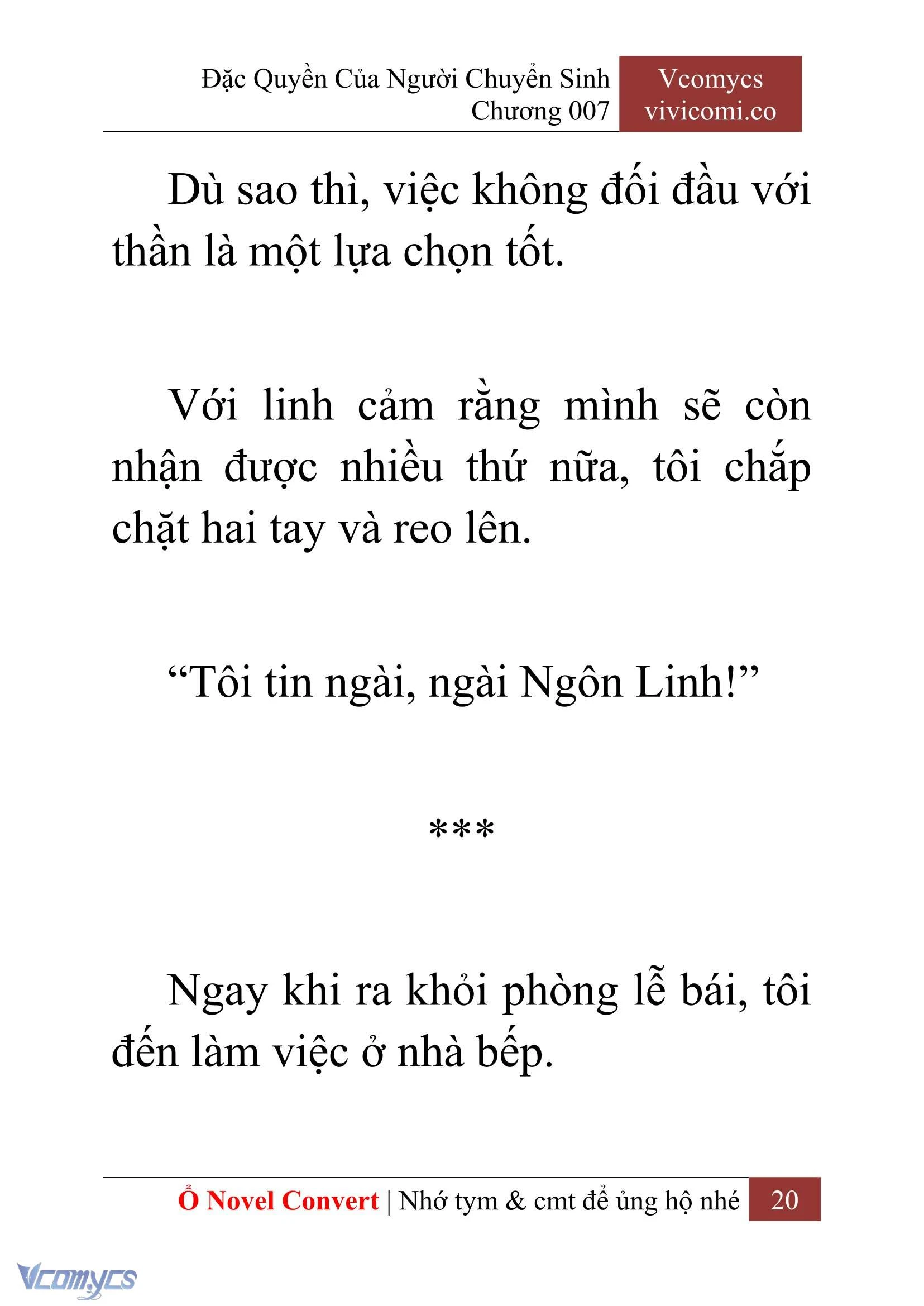 [Novel] Đặc Quyền Của Người Chuyển Sinh Chapter  7 - 22
