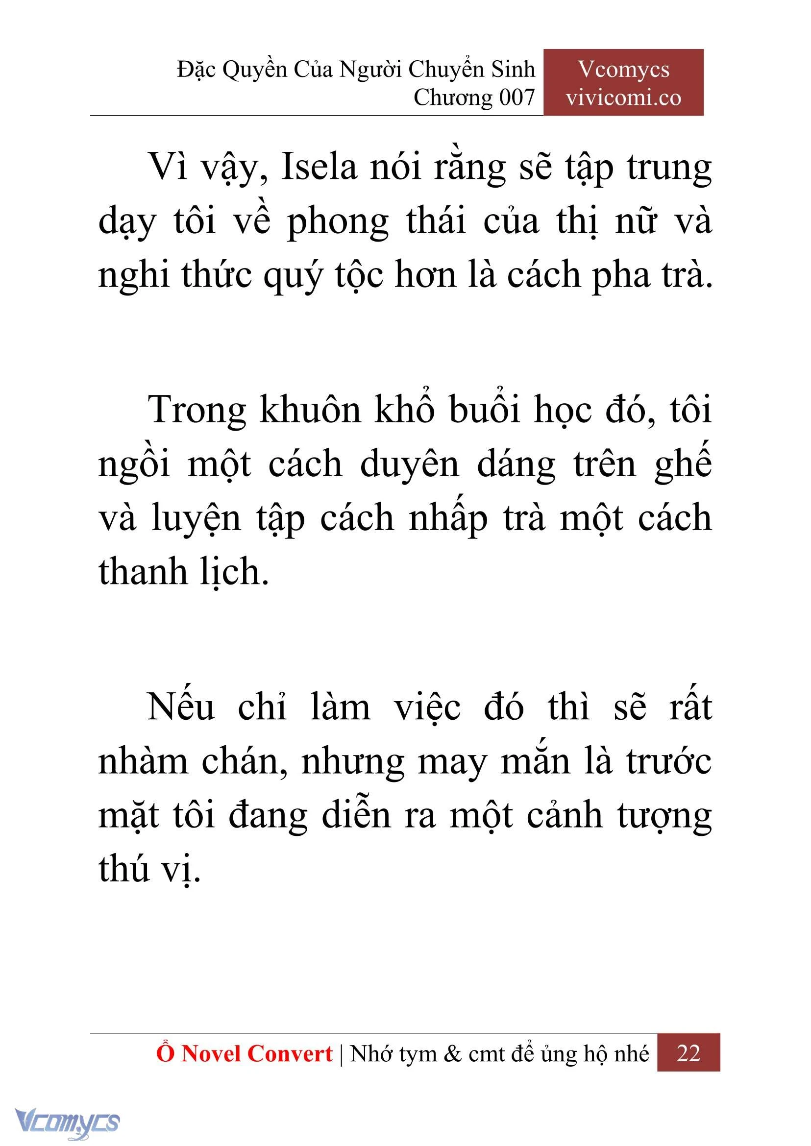[Novel] Đặc Quyền Của Người Chuyển Sinh Chapter  7 - 24