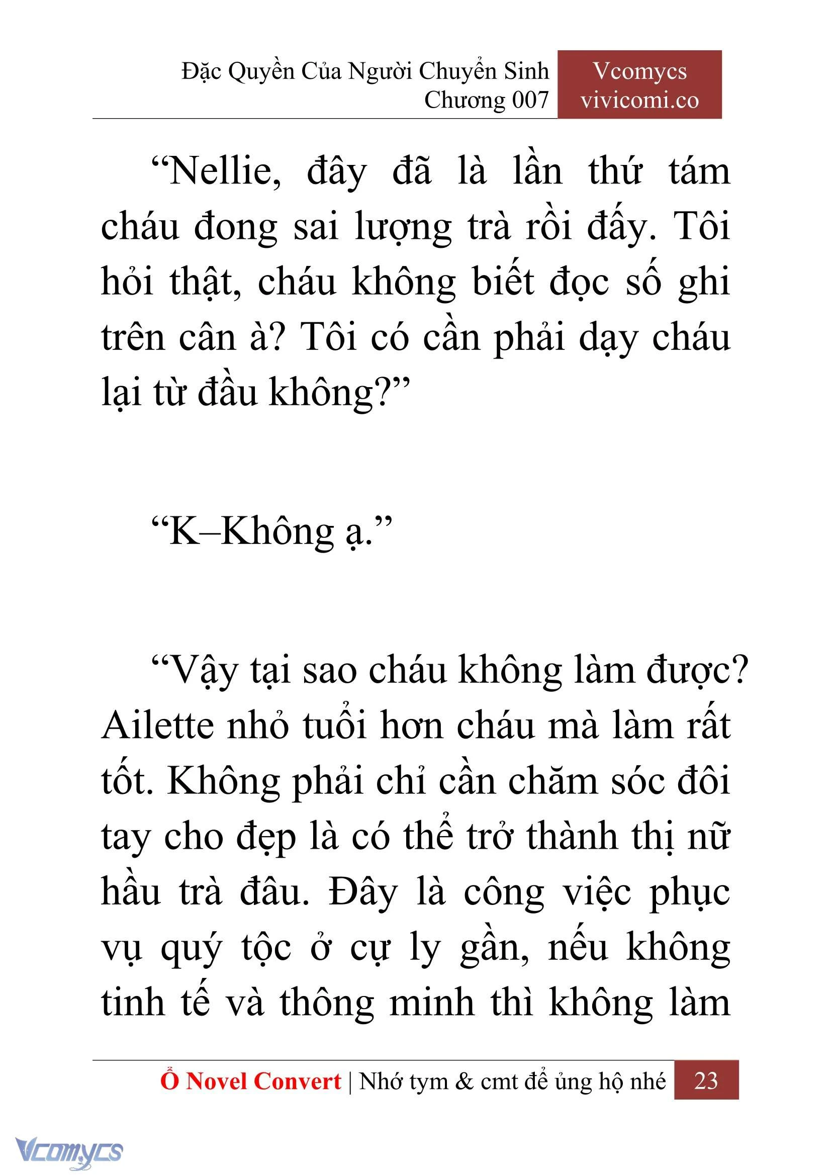 [Novel] Đặc Quyền Của Người Chuyển Sinh Chapter  7 - 25