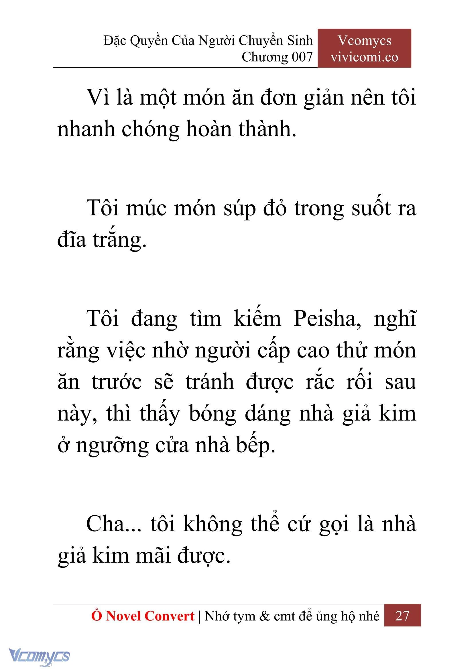 [Novel] Đặc Quyền Của Người Chuyển Sinh Chapter  7 - 29