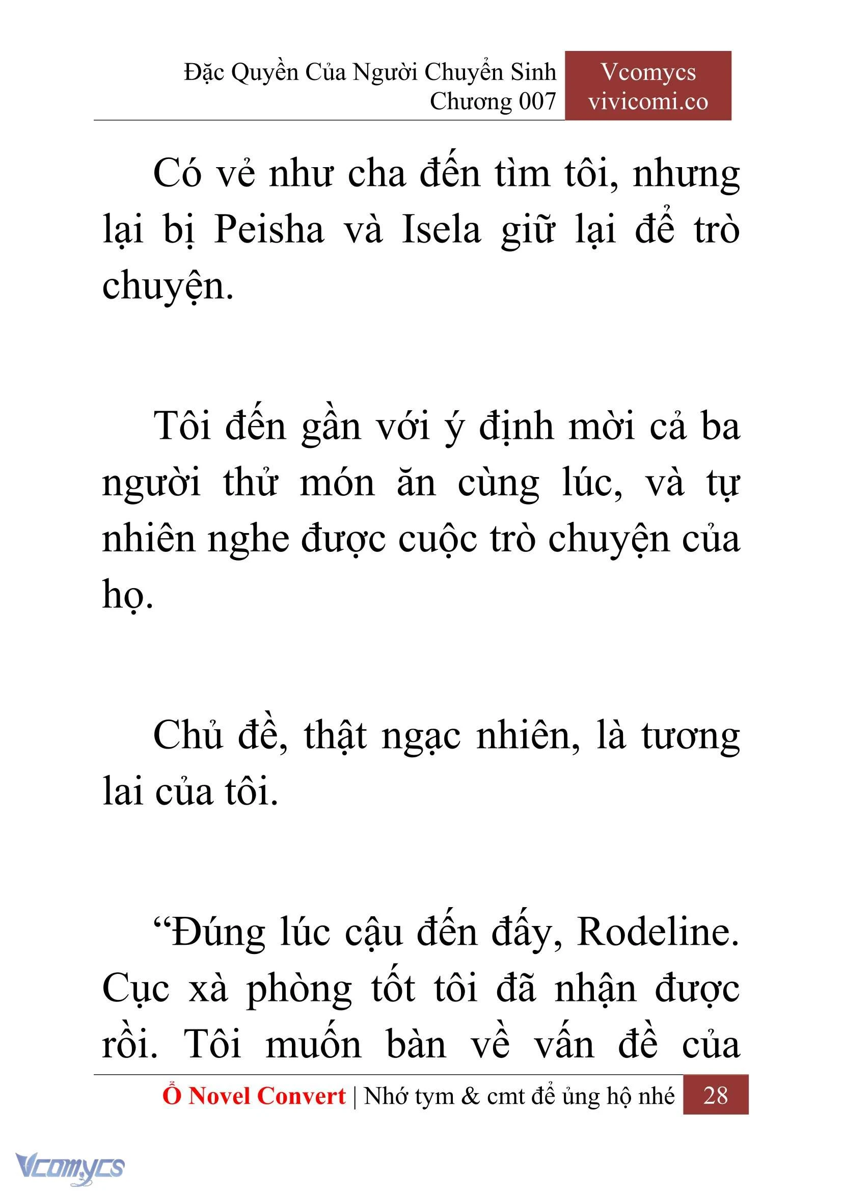 [Novel] Đặc Quyền Của Người Chuyển Sinh Chapter  7 - 30