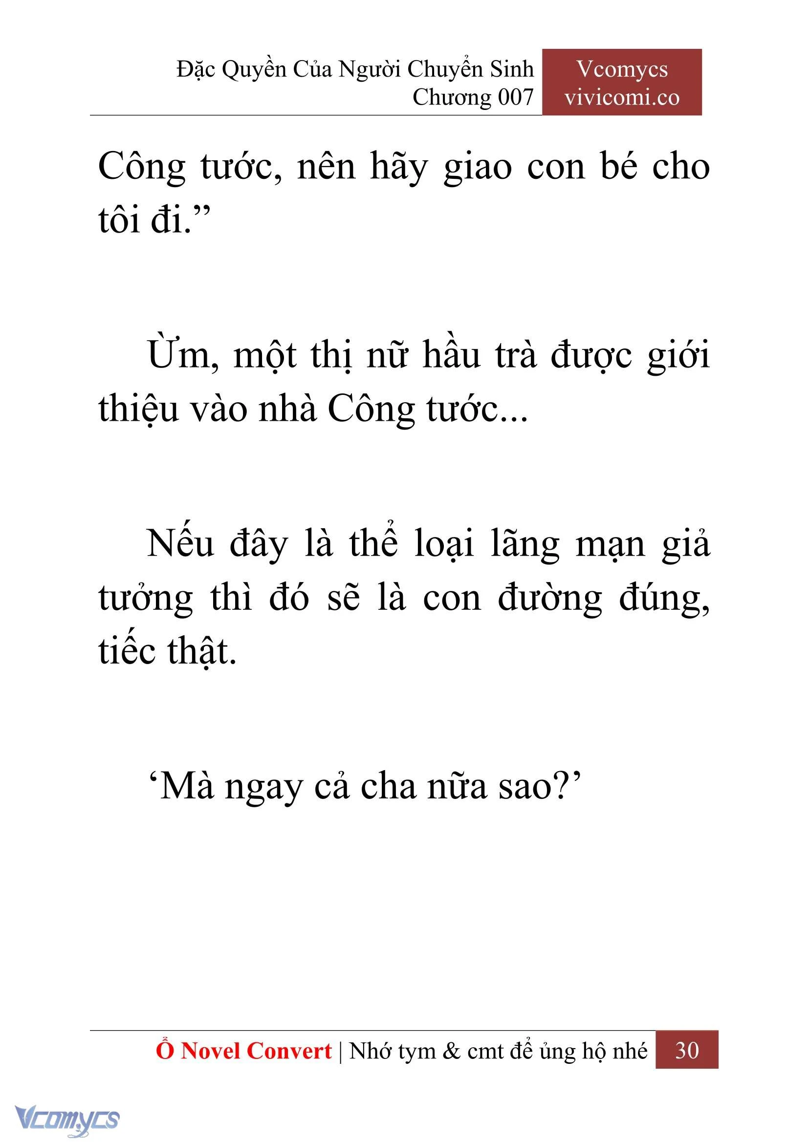 [Novel] Đặc Quyền Của Người Chuyển Sinh Chapter  7 - 32