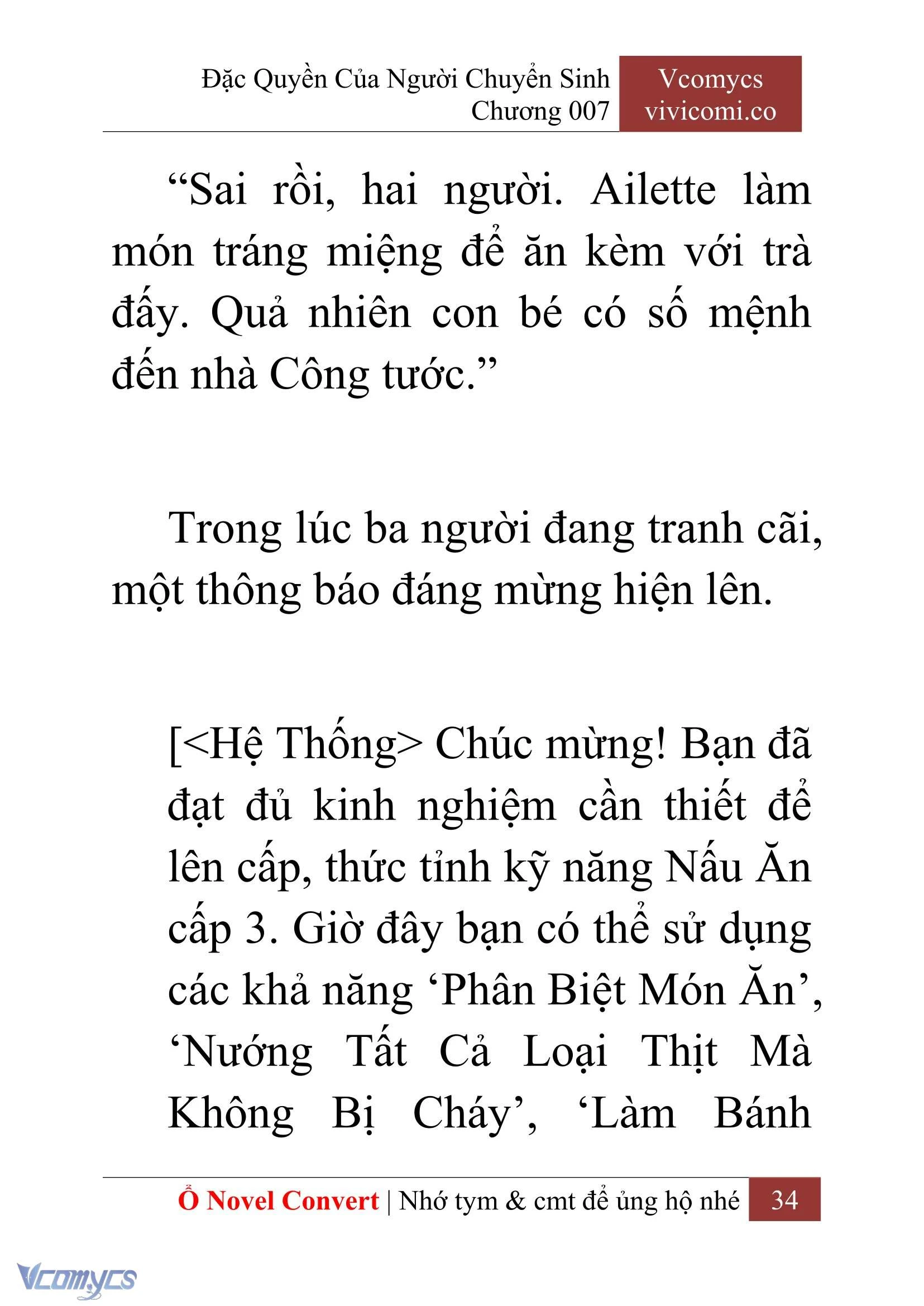 [Novel] Đặc Quyền Của Người Chuyển Sinh Chapter  7 - 36