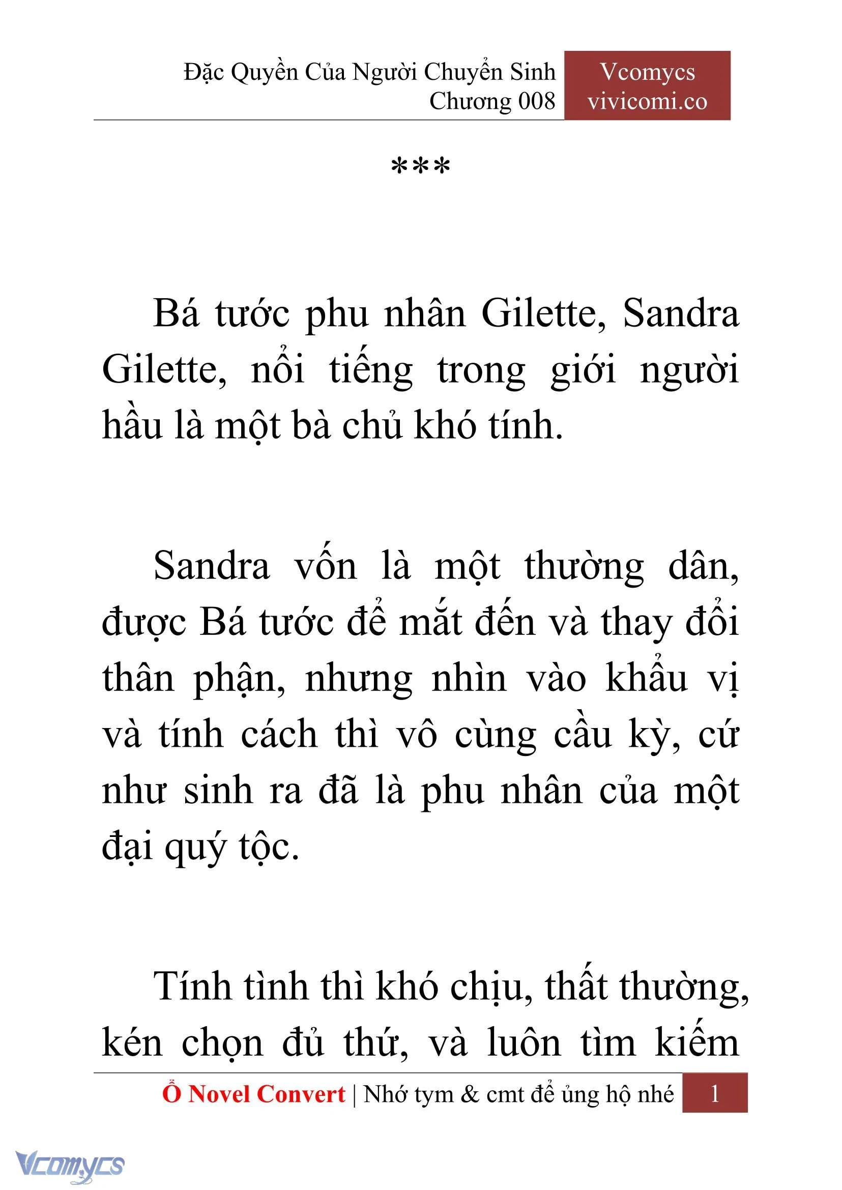 [Novel] Đặc Quyền Của Người Chuyển Sinh Chapter  8 - 3