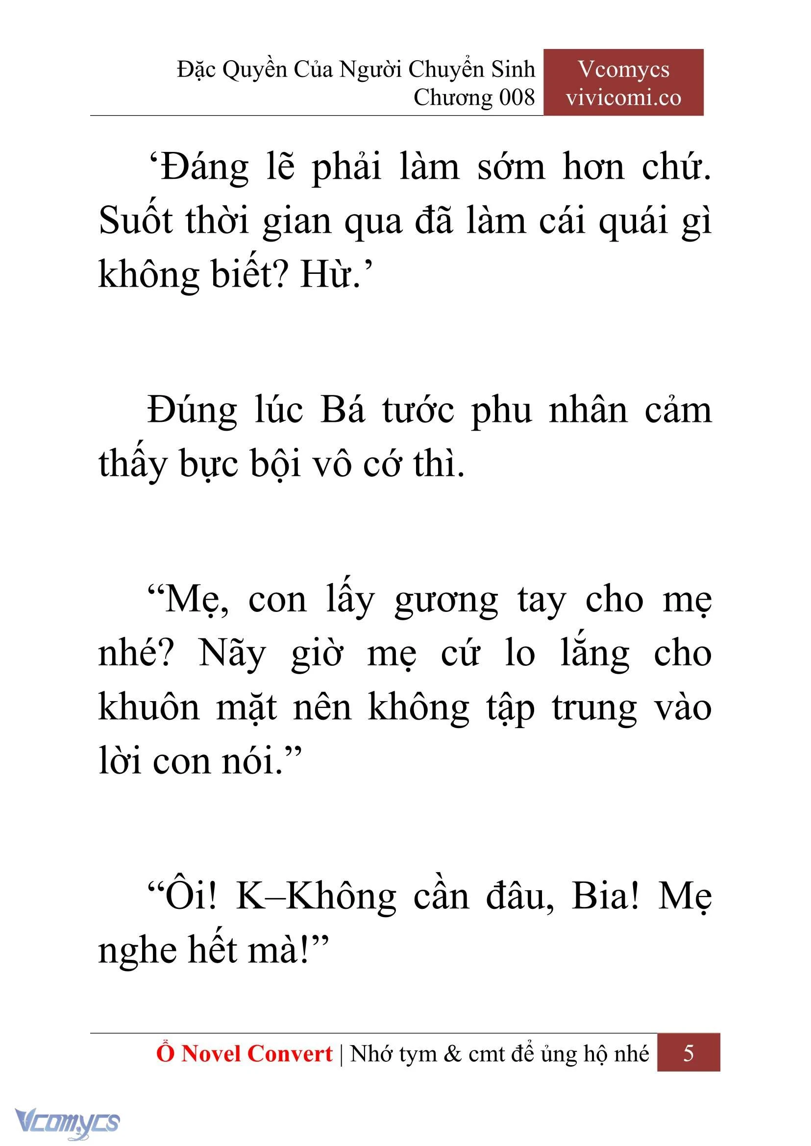 [Novel] Đặc Quyền Của Người Chuyển Sinh Chapter  8 - 7