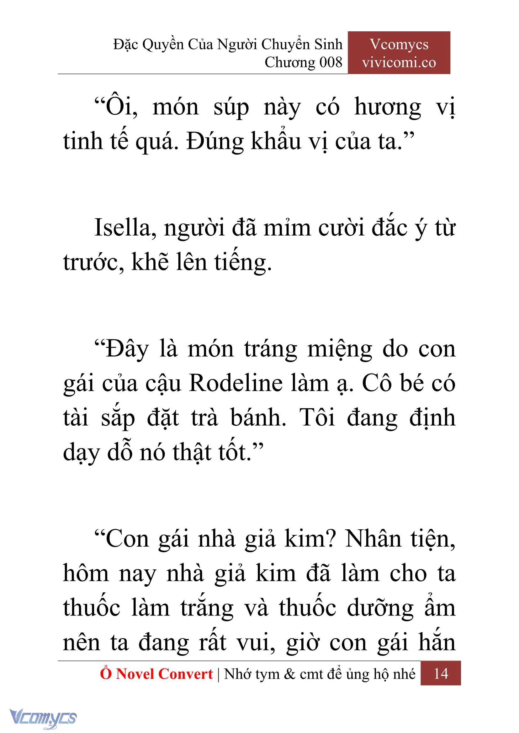 [Novel] Đặc Quyền Của Người Chuyển Sinh Chapter  8 - 16