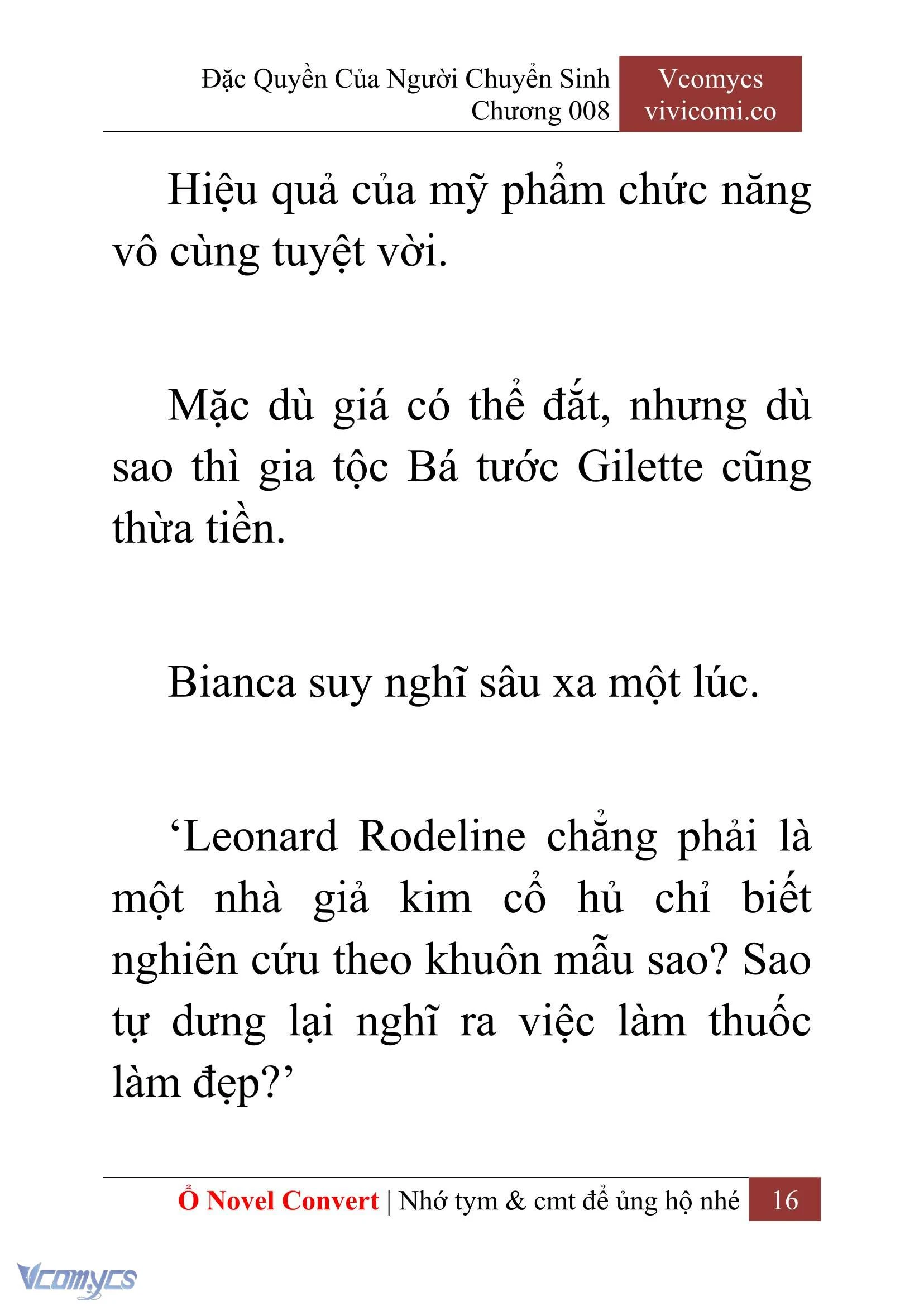 [Novel] Đặc Quyền Của Người Chuyển Sinh Chapter  8 - 18