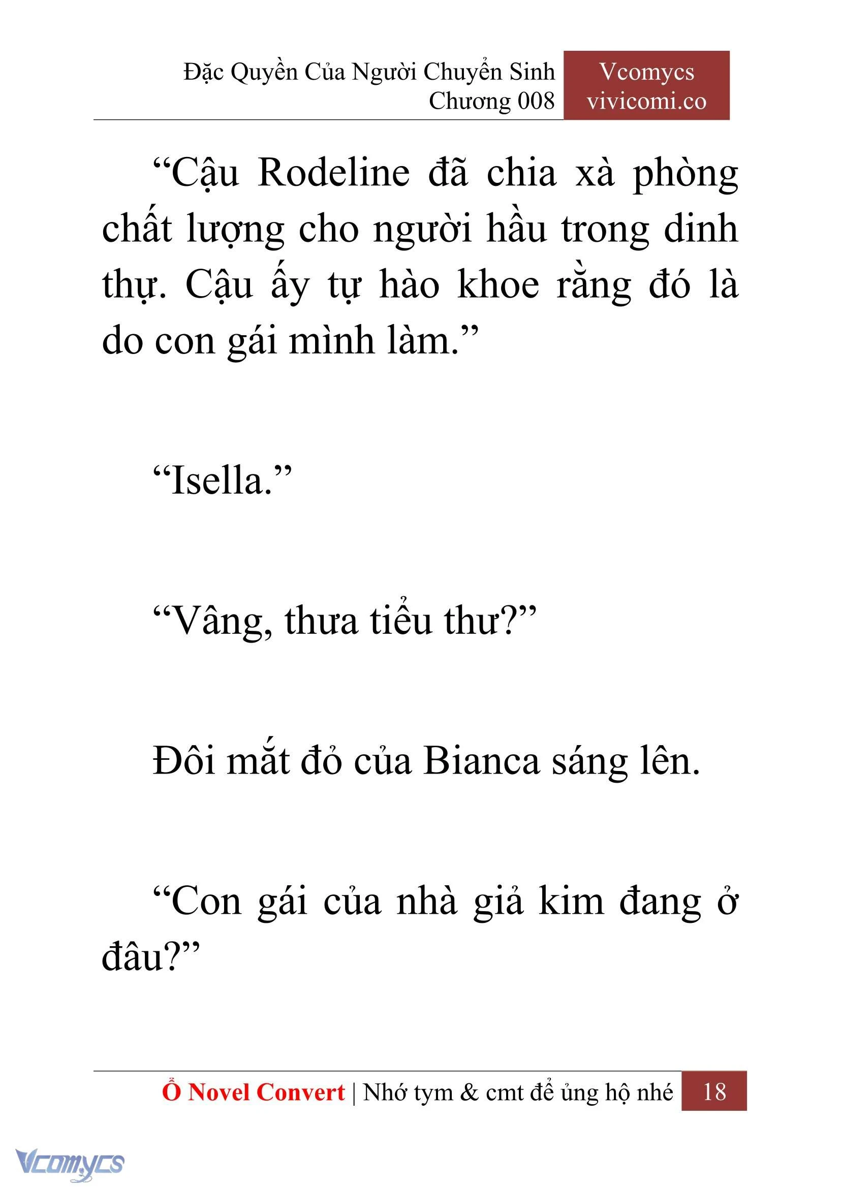 [Novel] Đặc Quyền Của Người Chuyển Sinh Chapter  8 - 20