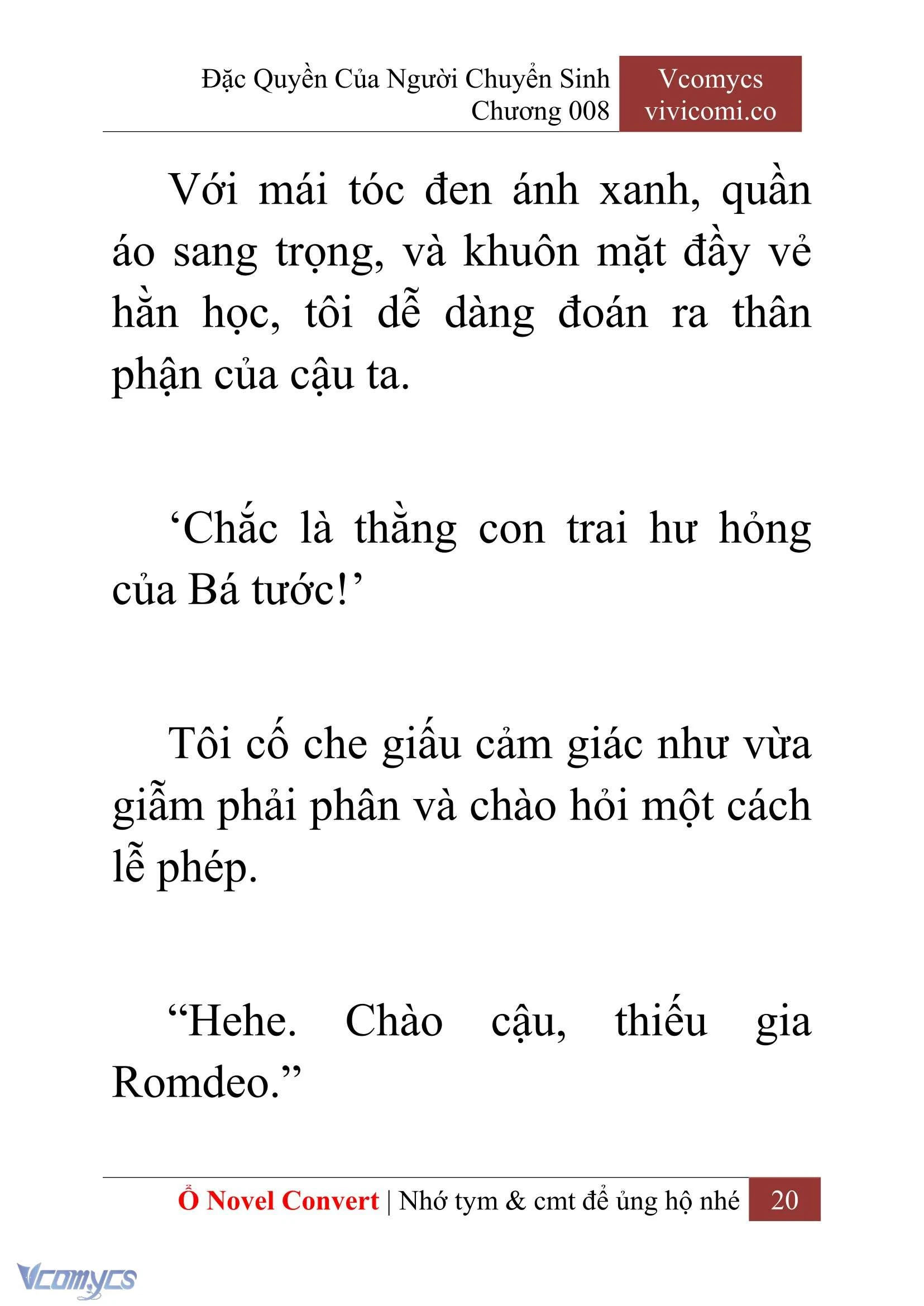 [Novel] Đặc Quyền Của Người Chuyển Sinh Chapter  8 - 22