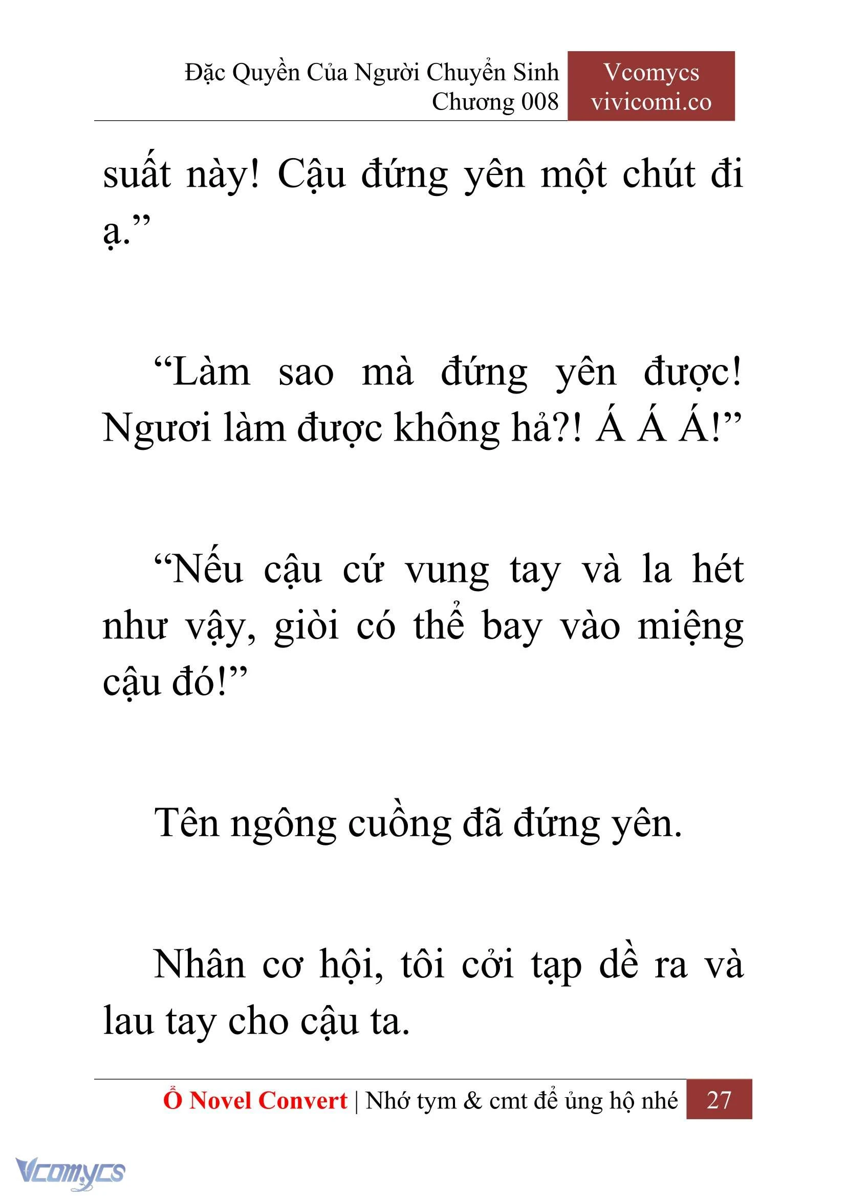 [Novel] Đặc Quyền Của Người Chuyển Sinh Chapter  8 - 29