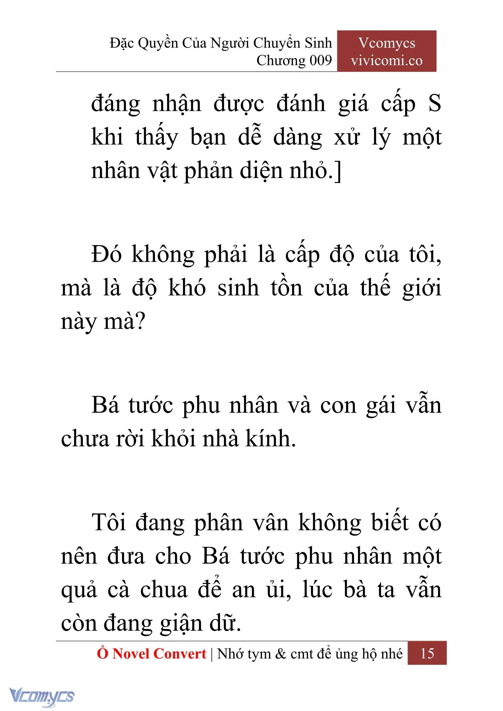 [Novel] Đặc Quyền Của Người Chuyển Sinh Chapter  9 - 17