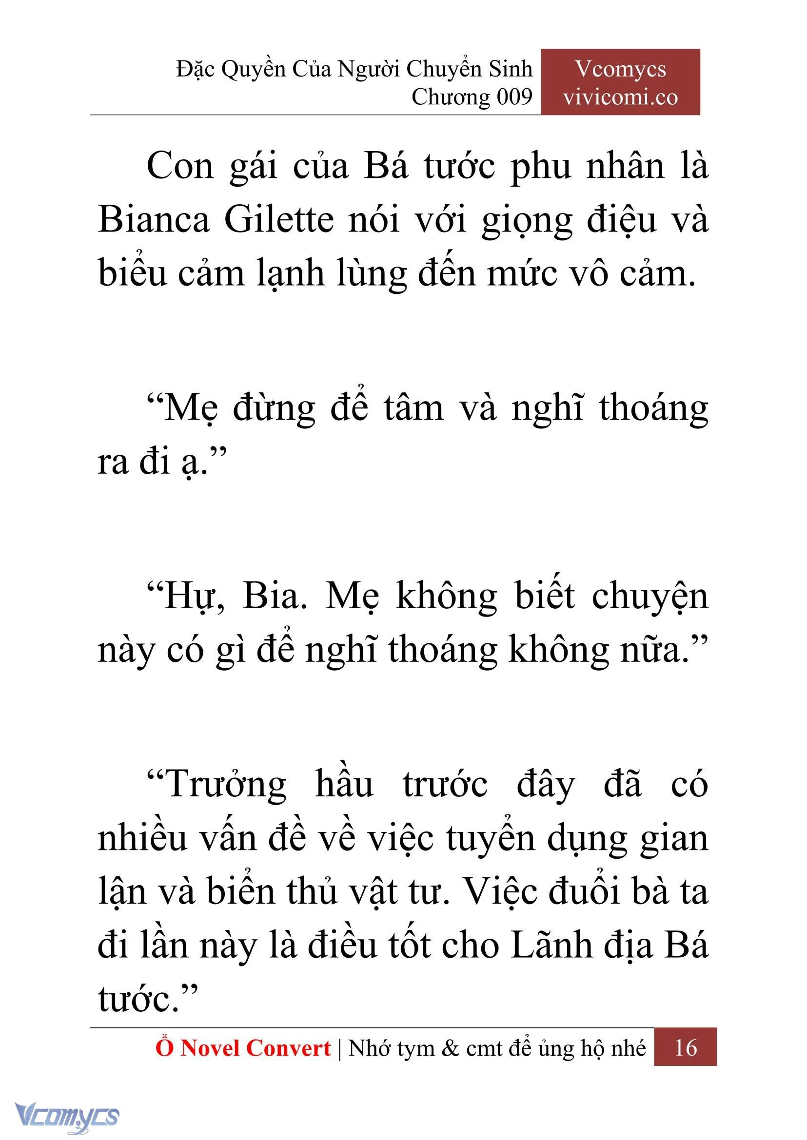[Novel] Đặc Quyền Của Người Chuyển Sinh Chapter  9 - 18
