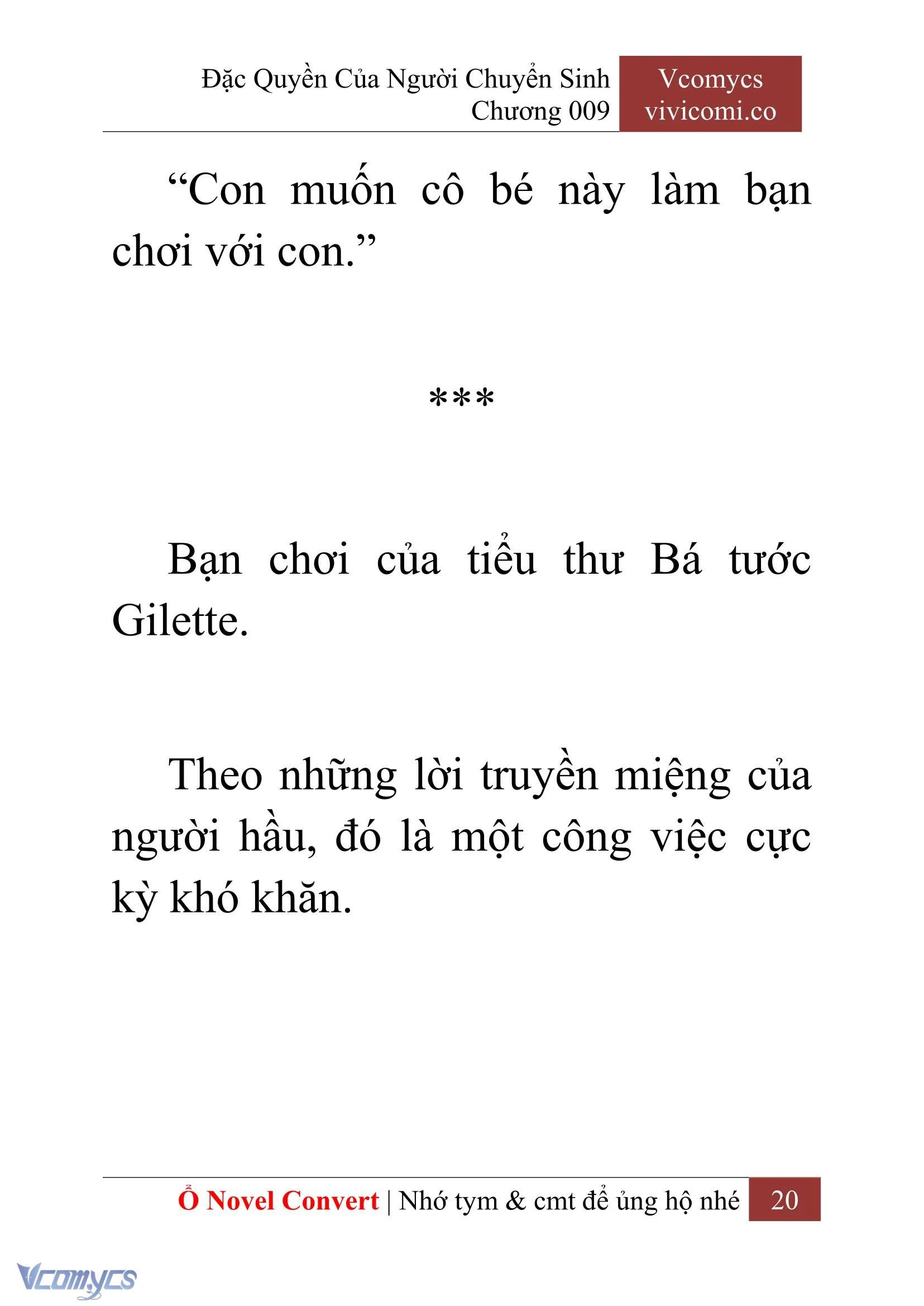 [Novel] Đặc Quyền Của Người Chuyển Sinh Chapter  9 - 22