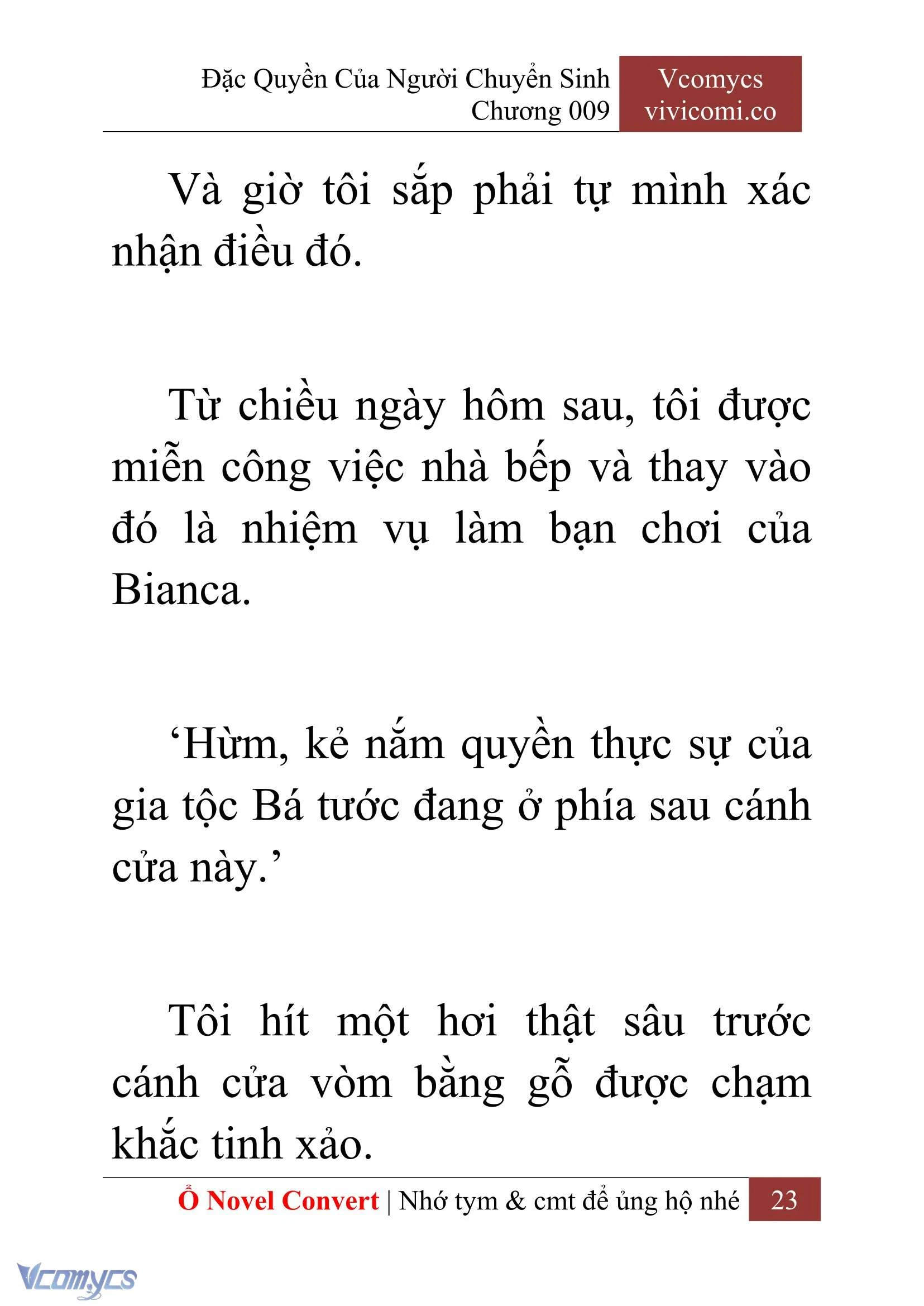 [Novel] Đặc Quyền Của Người Chuyển Sinh Chapter  9 - 25