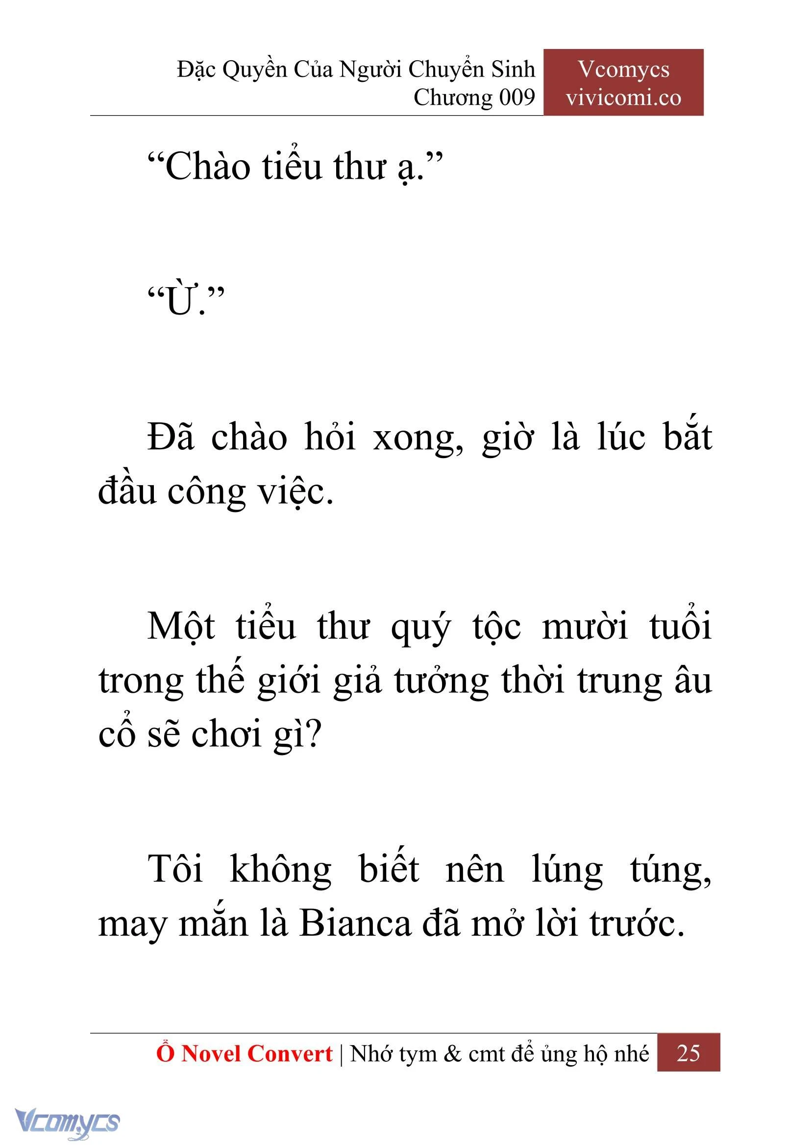 [Novel] Đặc Quyền Của Người Chuyển Sinh Chapter  9 - 27