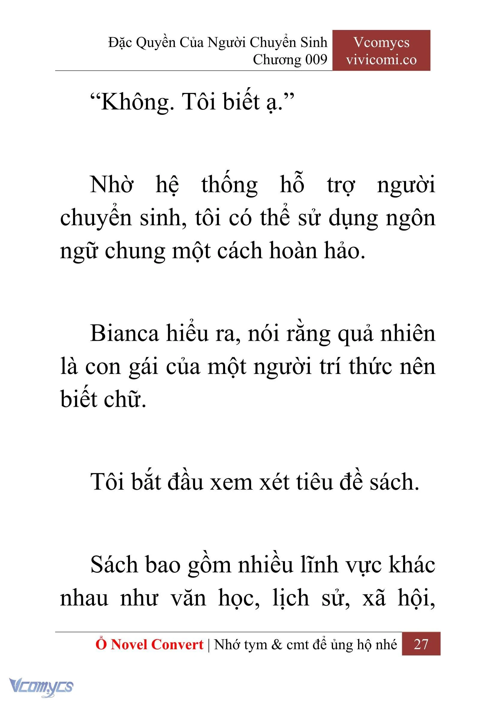 [Novel] Đặc Quyền Của Người Chuyển Sinh Chapter  9 - 29