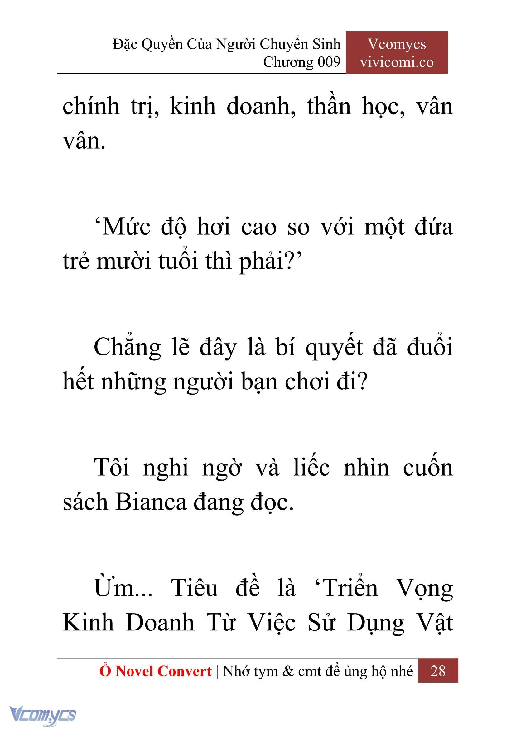 [Novel] Đặc Quyền Của Người Chuyển Sinh Chapter  9 - 30