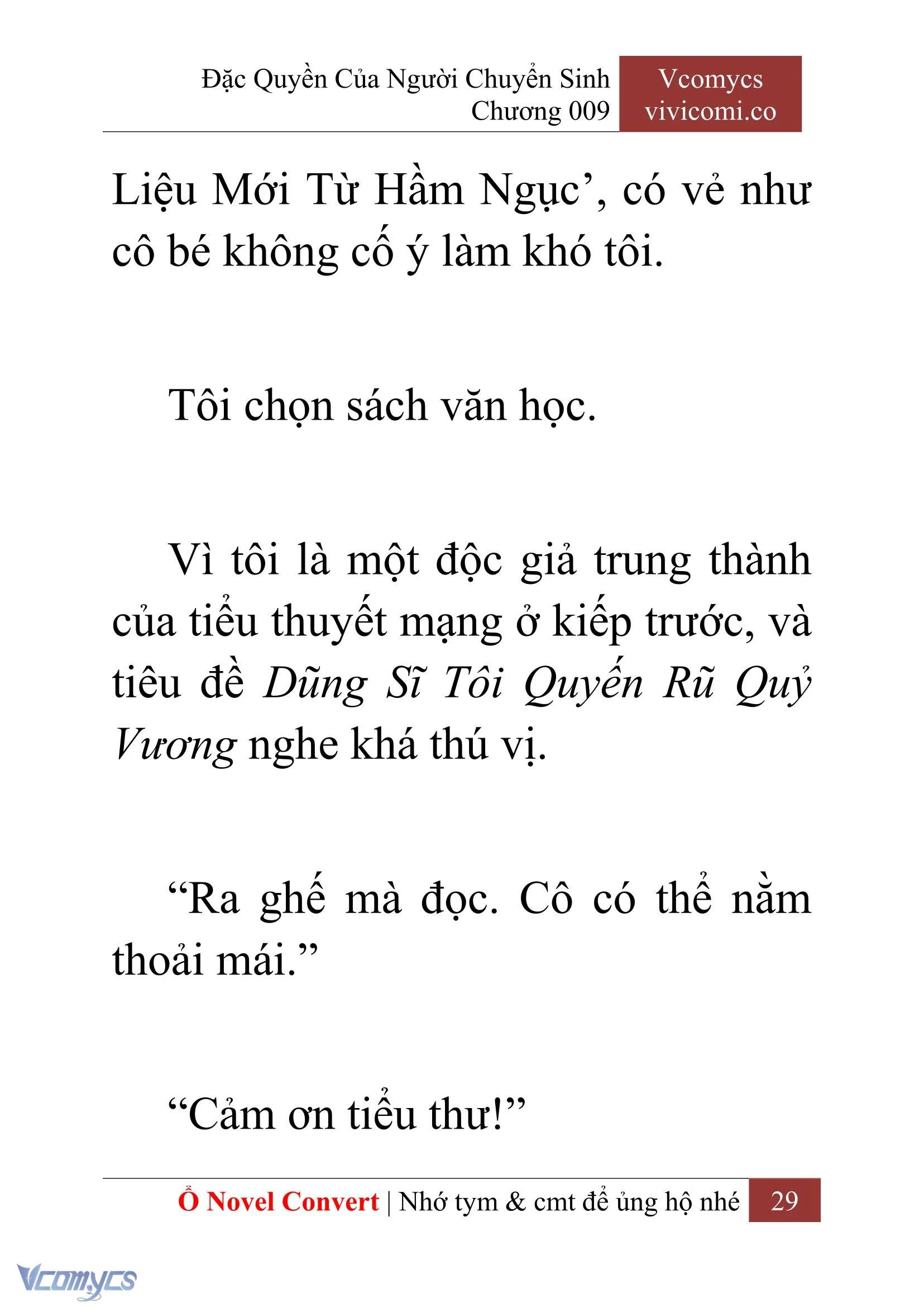 [Novel] Đặc Quyền Của Người Chuyển Sinh Chapter  9 - 31