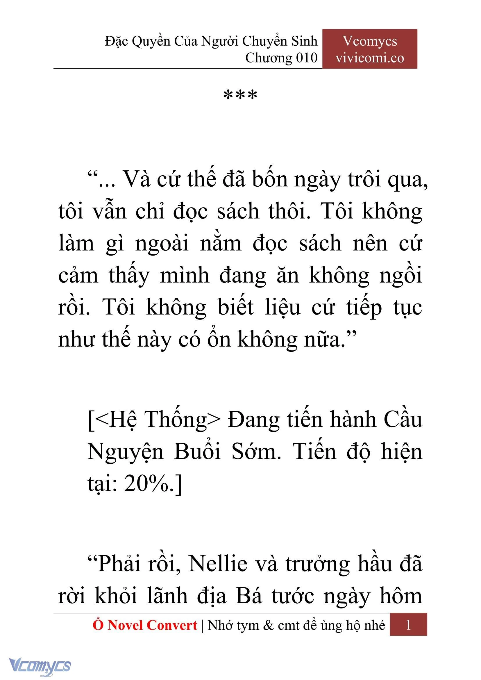 [Novel] Đặc Quyền Của Người Chuyển Sinh Chapter  10 - 3
