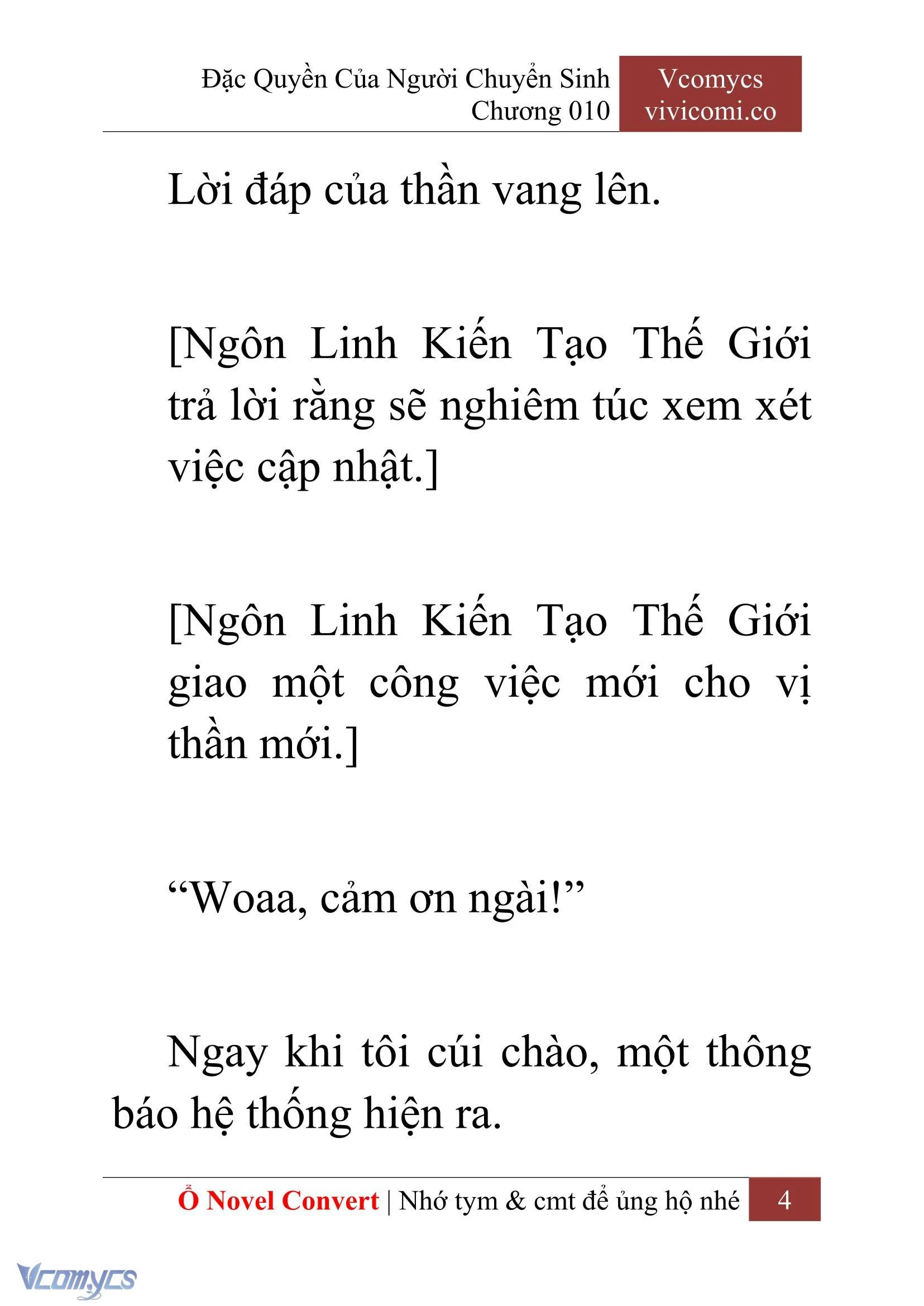 [Novel] Đặc Quyền Của Người Chuyển Sinh Chapter  10 - 6