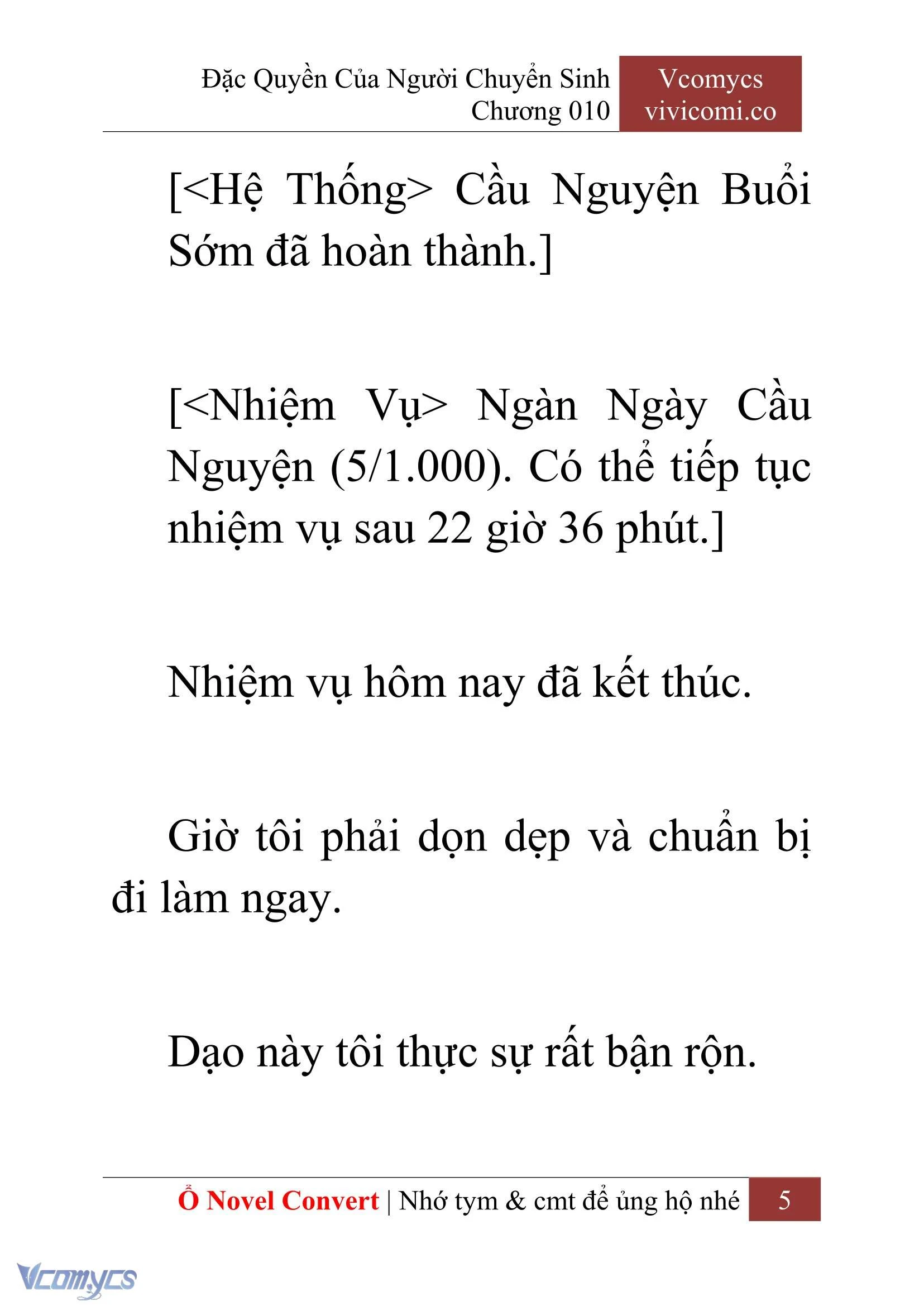 [Novel] Đặc Quyền Của Người Chuyển Sinh Chapter  10 - 7