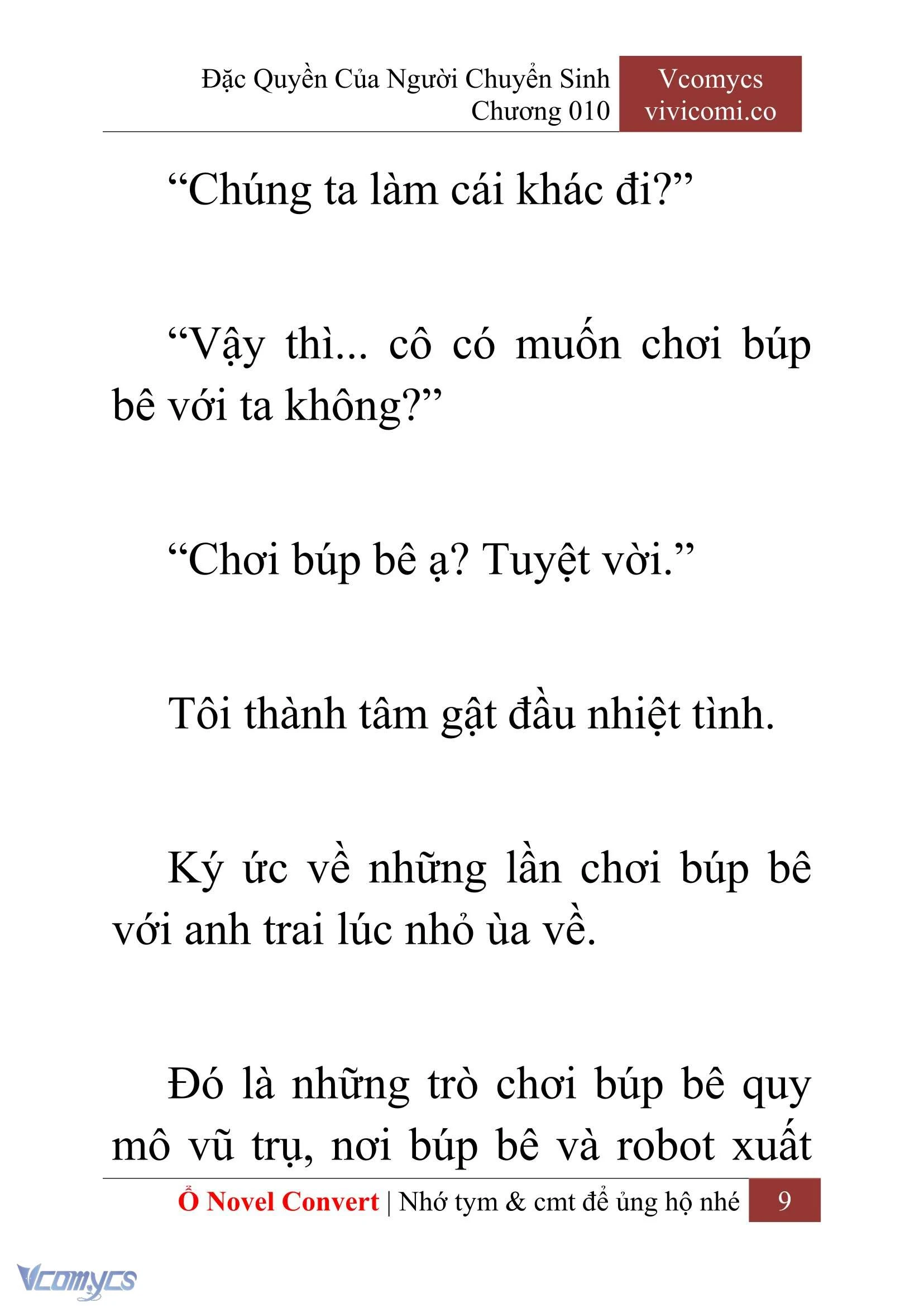 [Novel] Đặc Quyền Của Người Chuyển Sinh Chapter  10 - 11