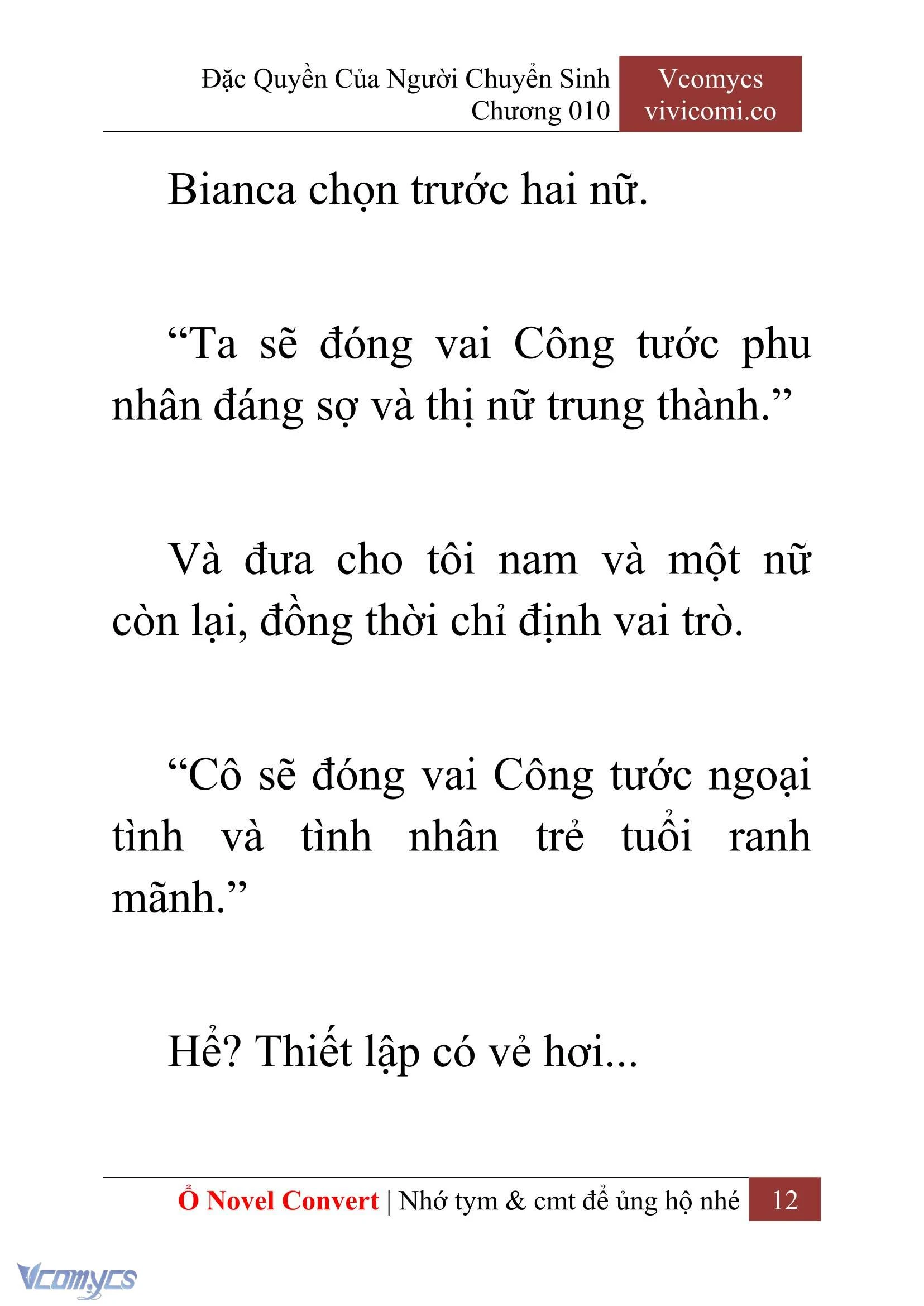 [Novel] Đặc Quyền Của Người Chuyển Sinh Chapter  10 - 14