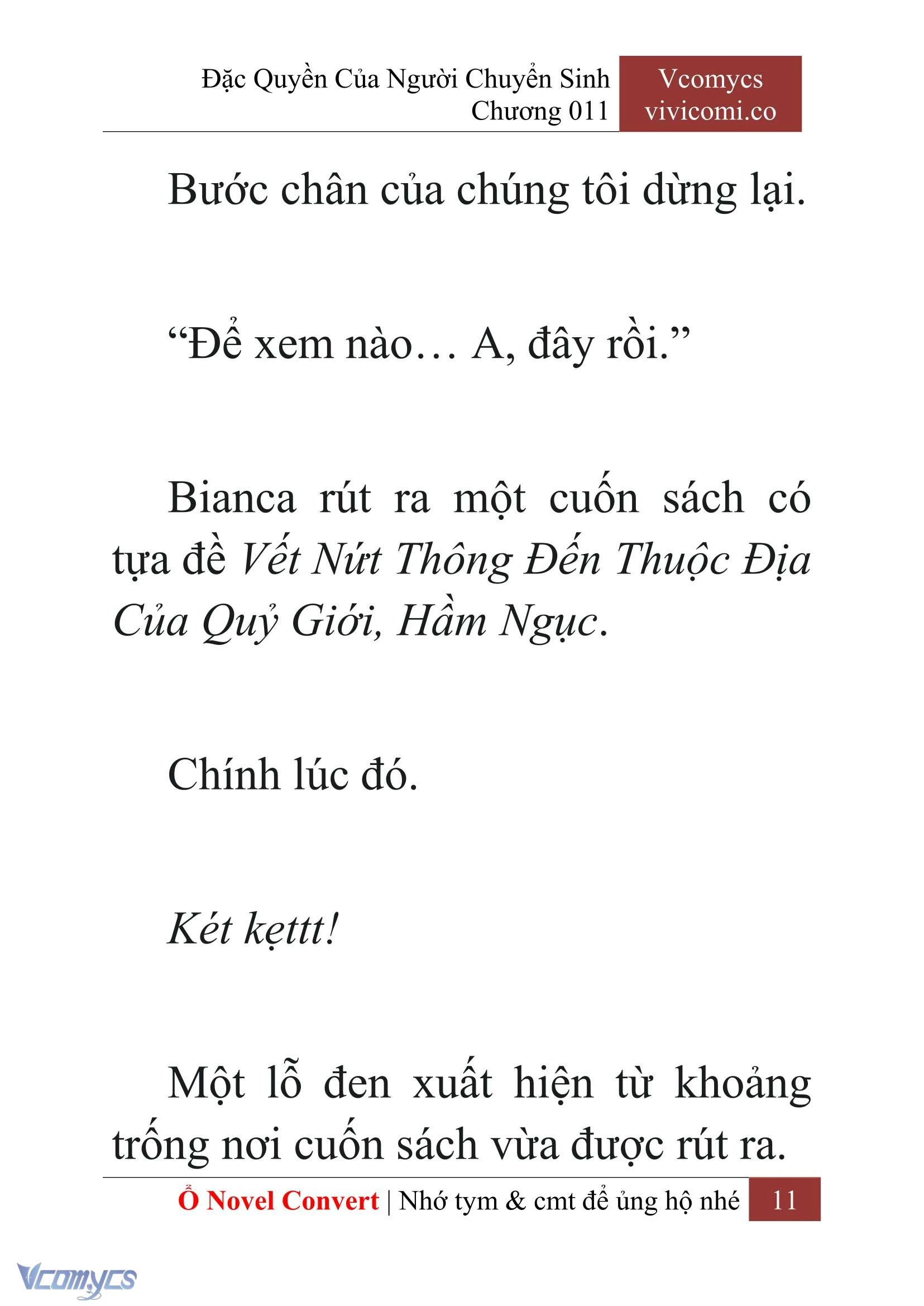[Novel] Đặc Quyền Của Người Chuyển Sinh Chapter  11 - 13