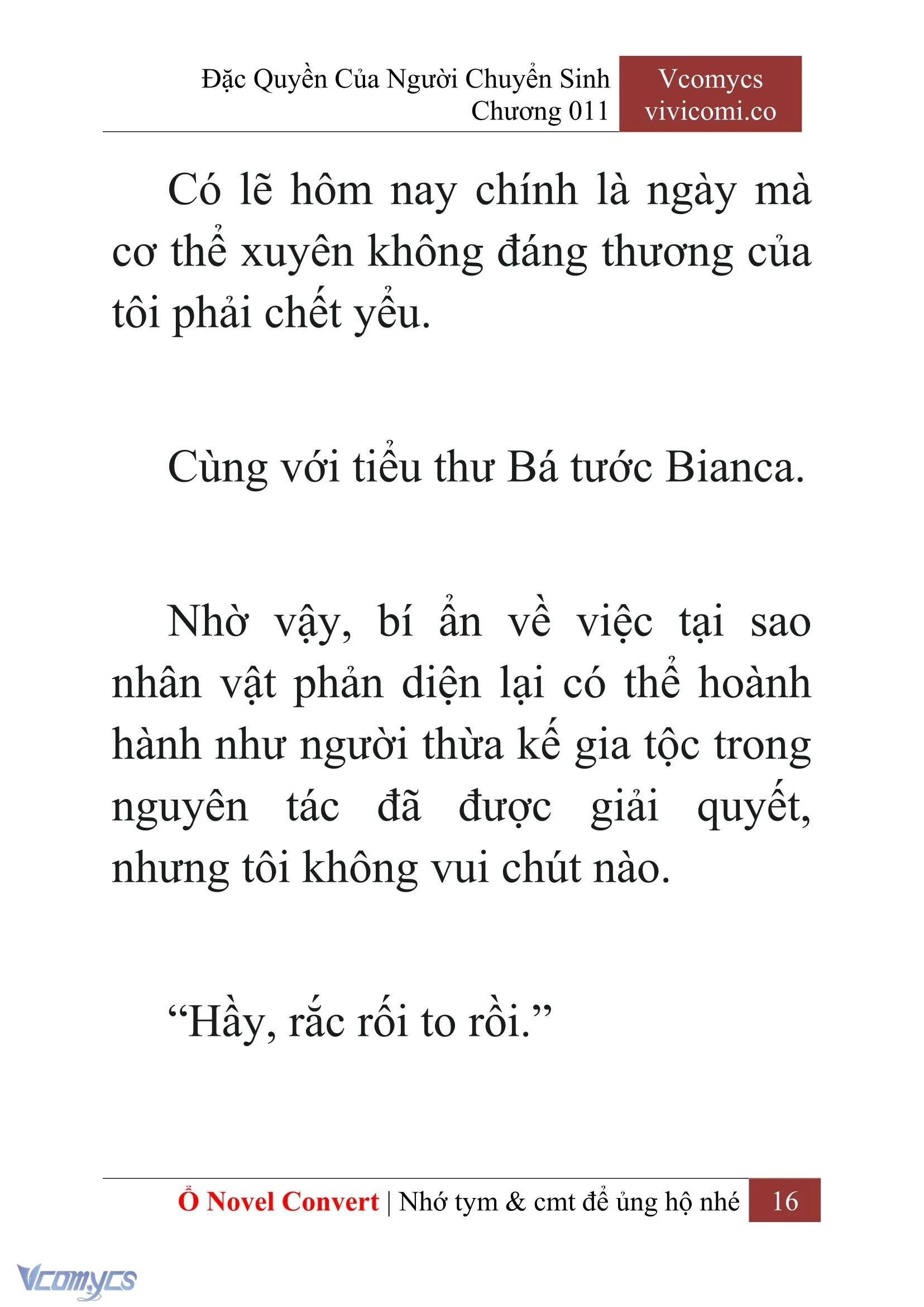 [Novel] Đặc Quyền Của Người Chuyển Sinh Chapter  11 - 18