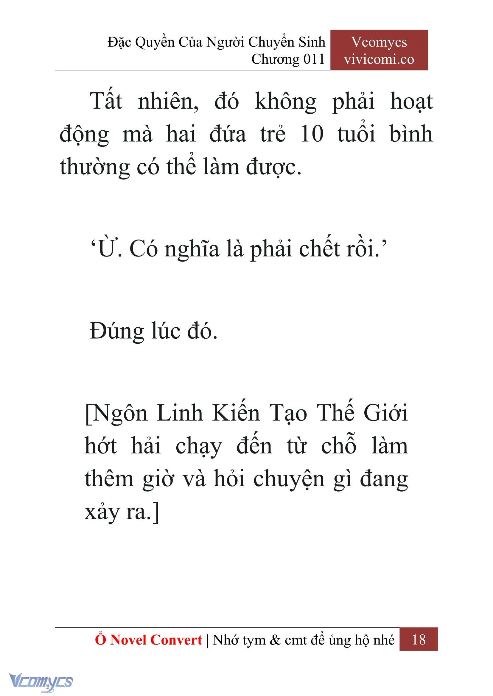 [Novel] Đặc Quyền Của Người Chuyển Sinh Chapter  11 - 20