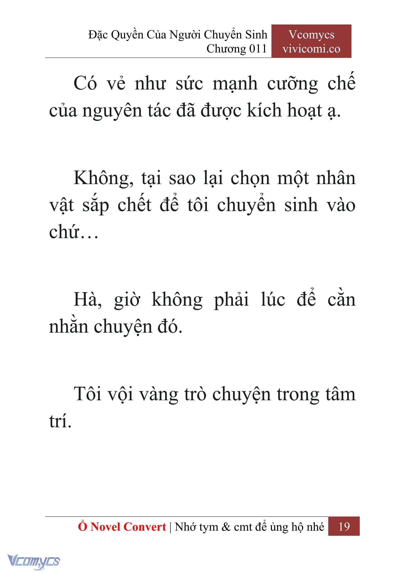 [Novel] Đặc Quyền Của Người Chuyển Sinh Chapter  11 - 21
