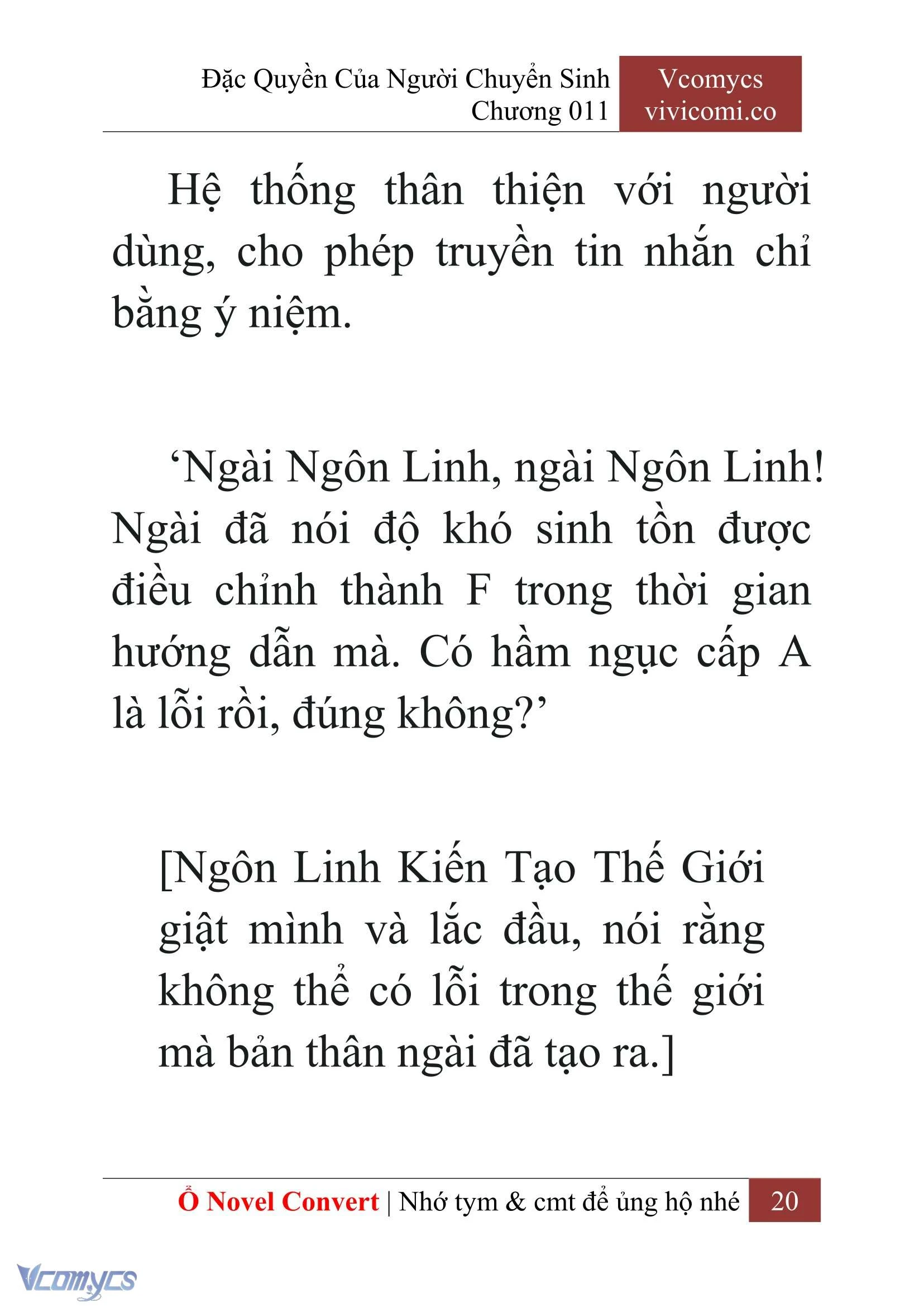 [Novel] Đặc Quyền Của Người Chuyển Sinh Chapter  11 - 22